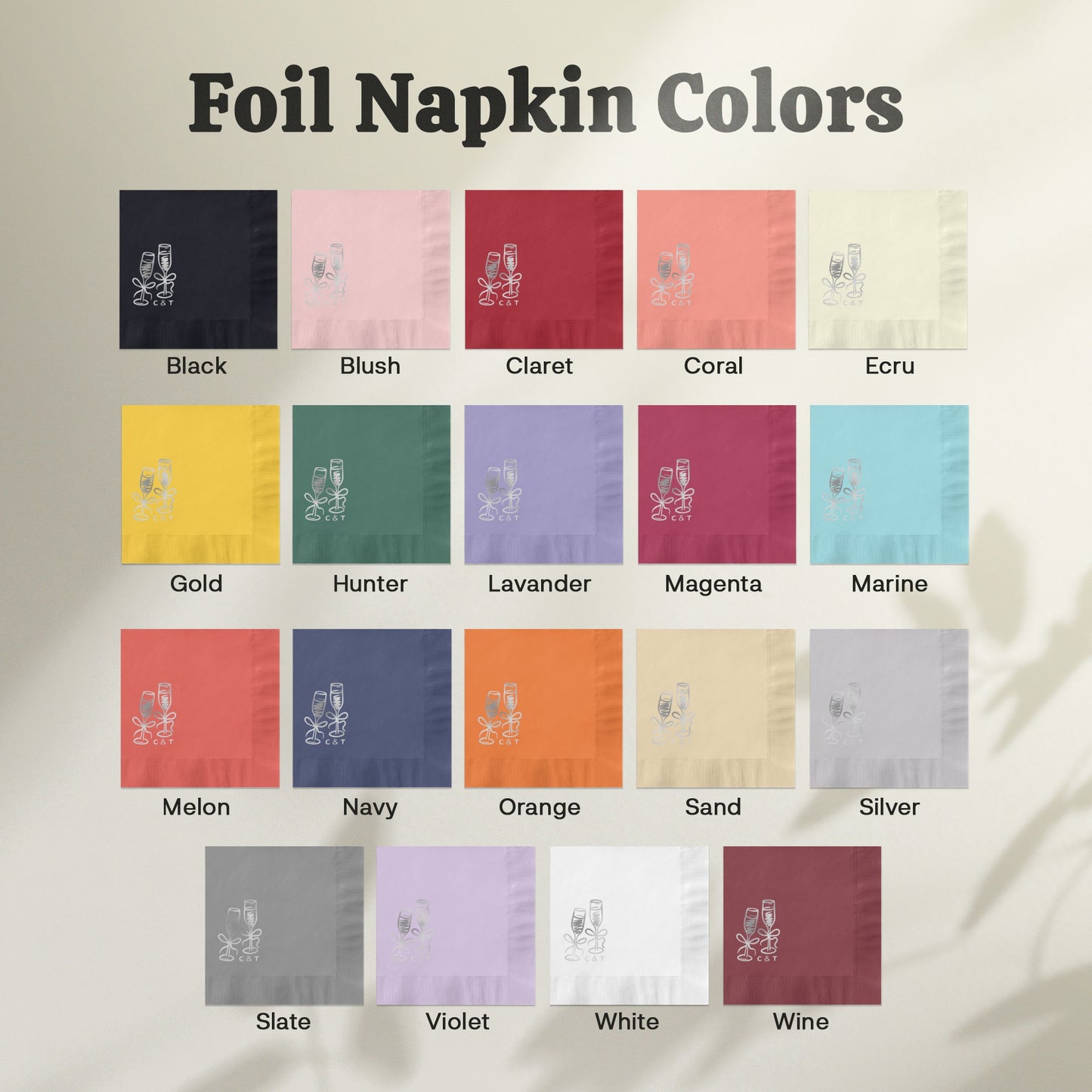 Foil Napkin Colors for Special Events product