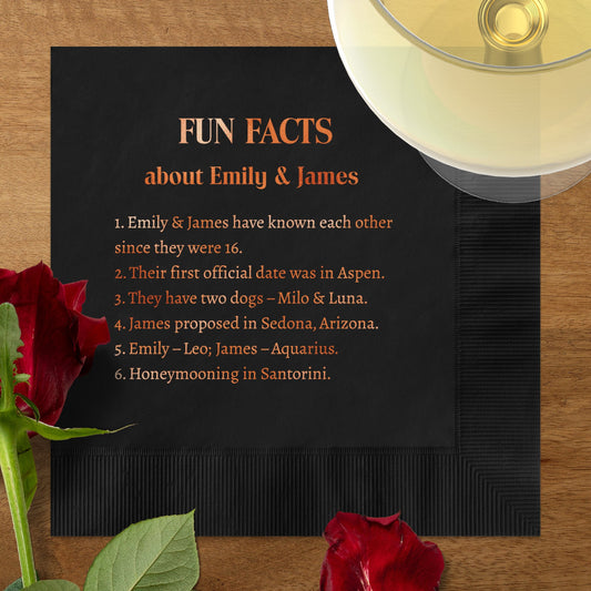 Fun Facts About Emily and James Custom Napkin product