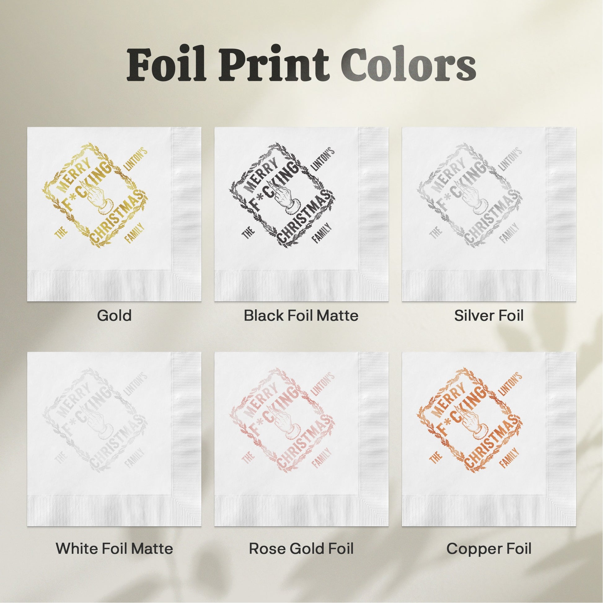 Merry Christmas Foil Print Colors Family product