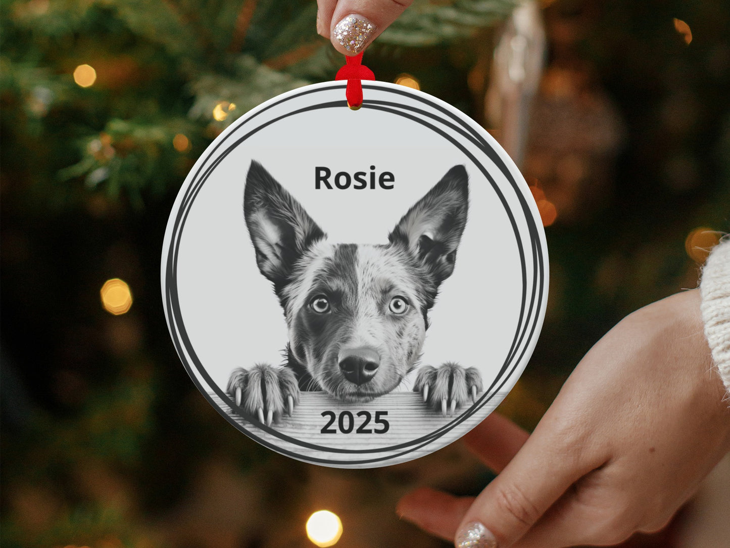 Custom Pet Photo Personalized Christmas Ornament product