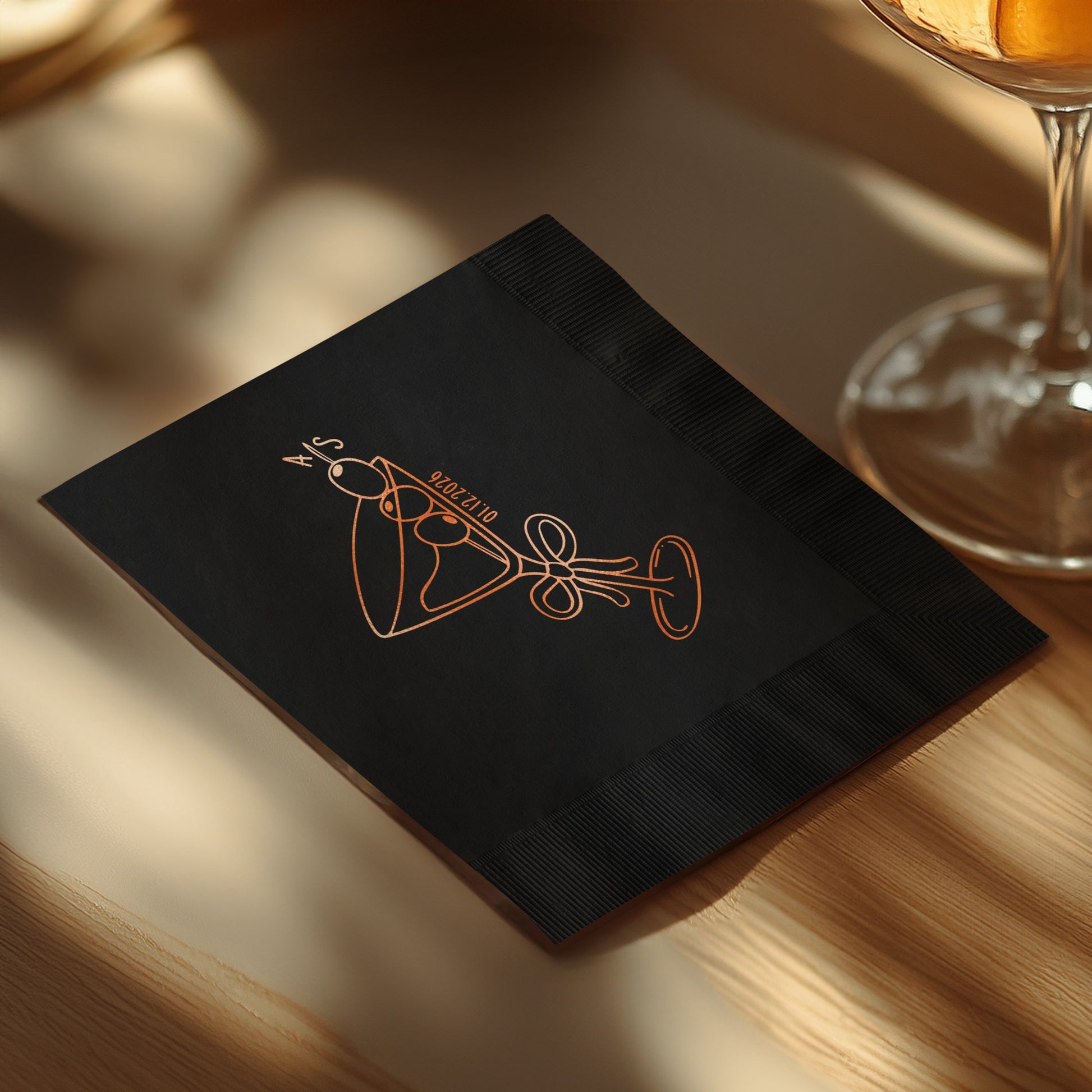 Sleek Black Napkin with Stylish Orange Design product