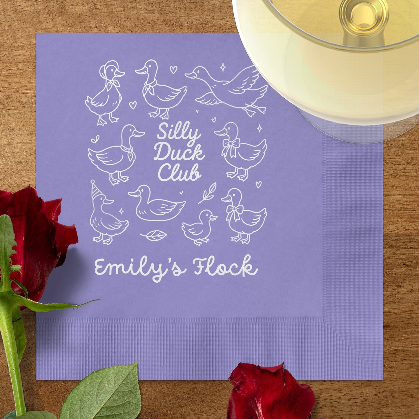 Silly Duck Club Emily's Flock Cocktail Napkin product type