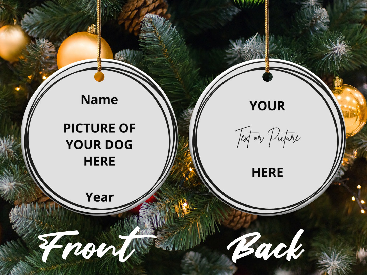 Personalized Custom Dog Christmas Ornament product type