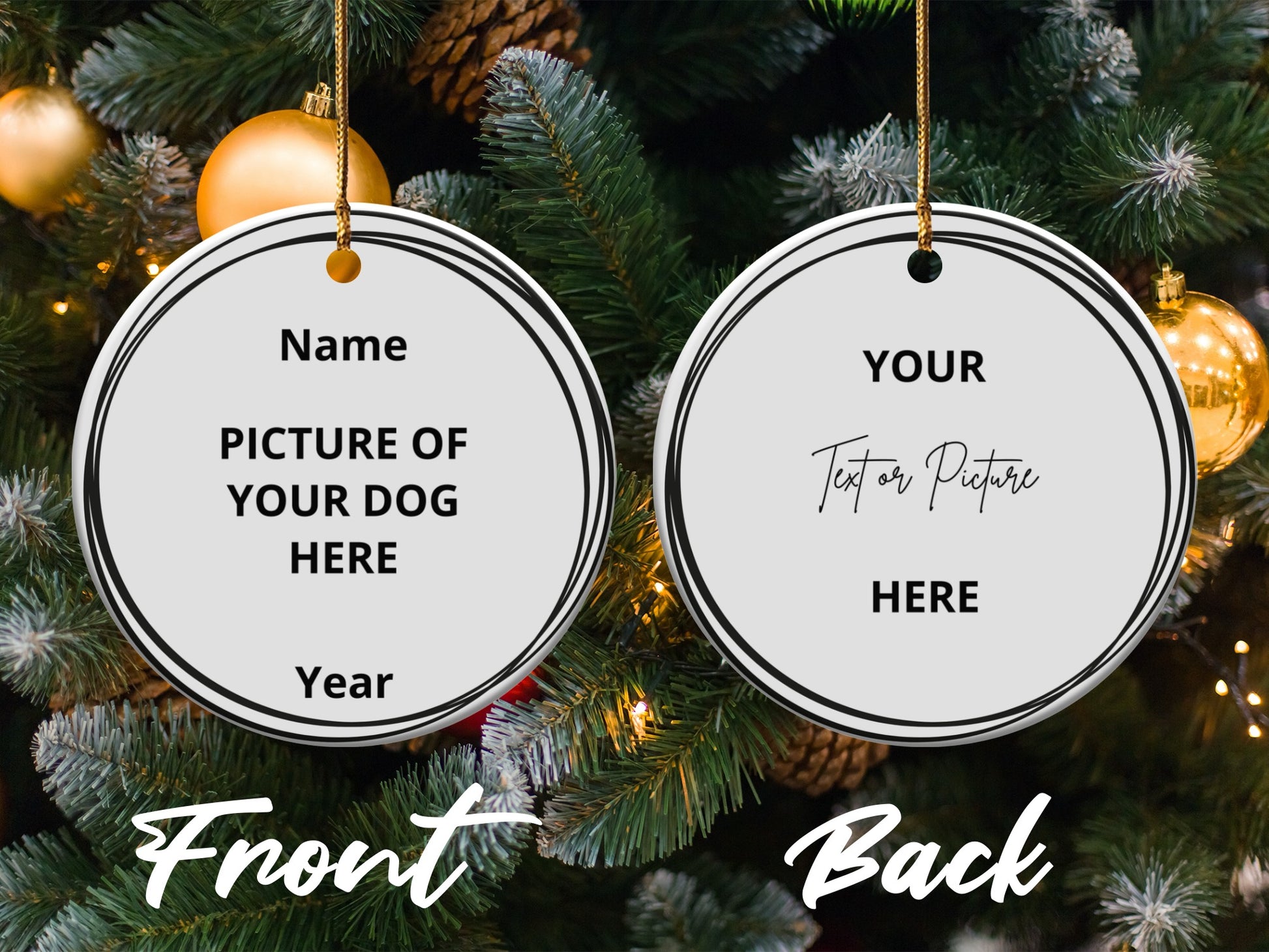 Personalized Custom Dog Christmas Ornament product type