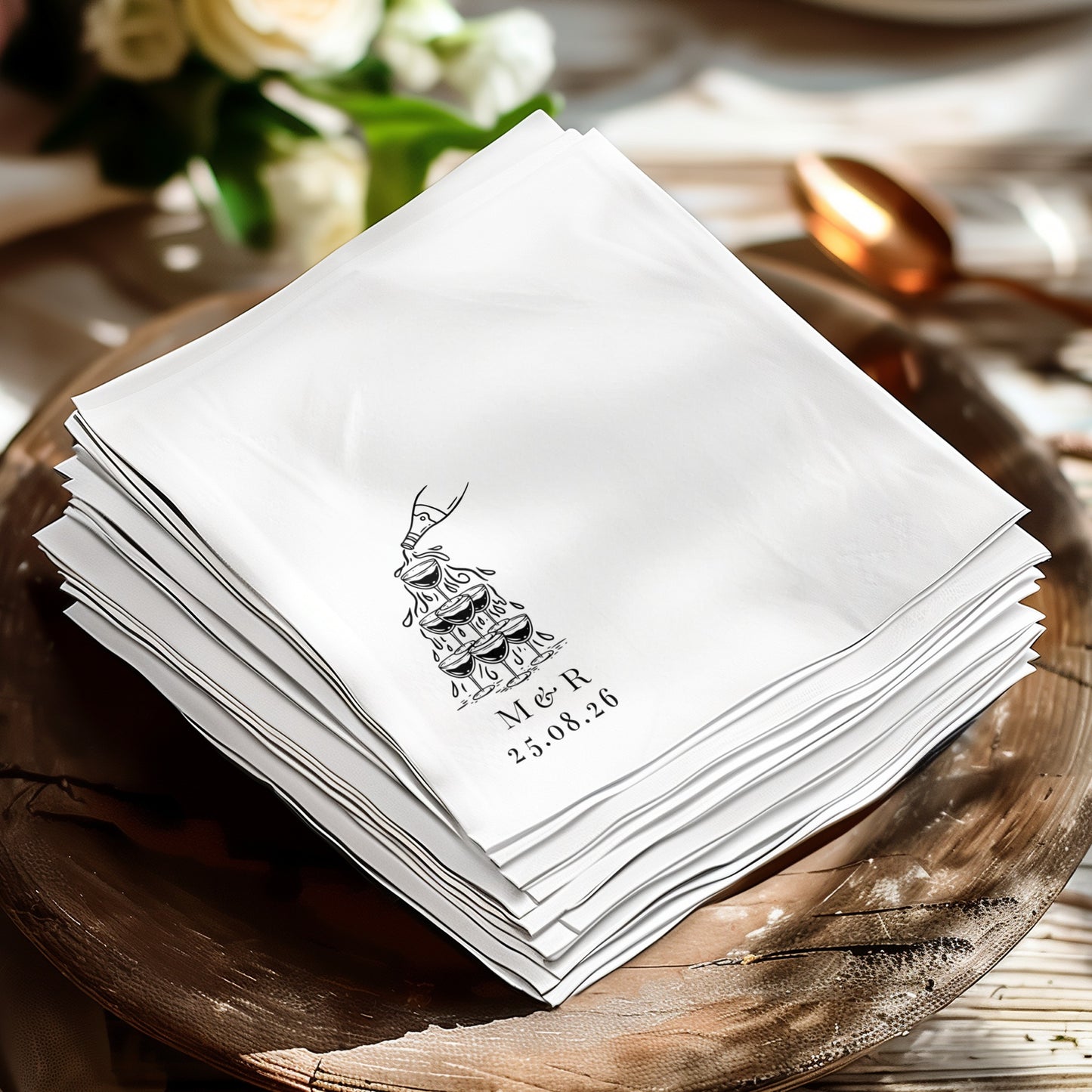 Elegant Personalized Wedding Paper Napkins product