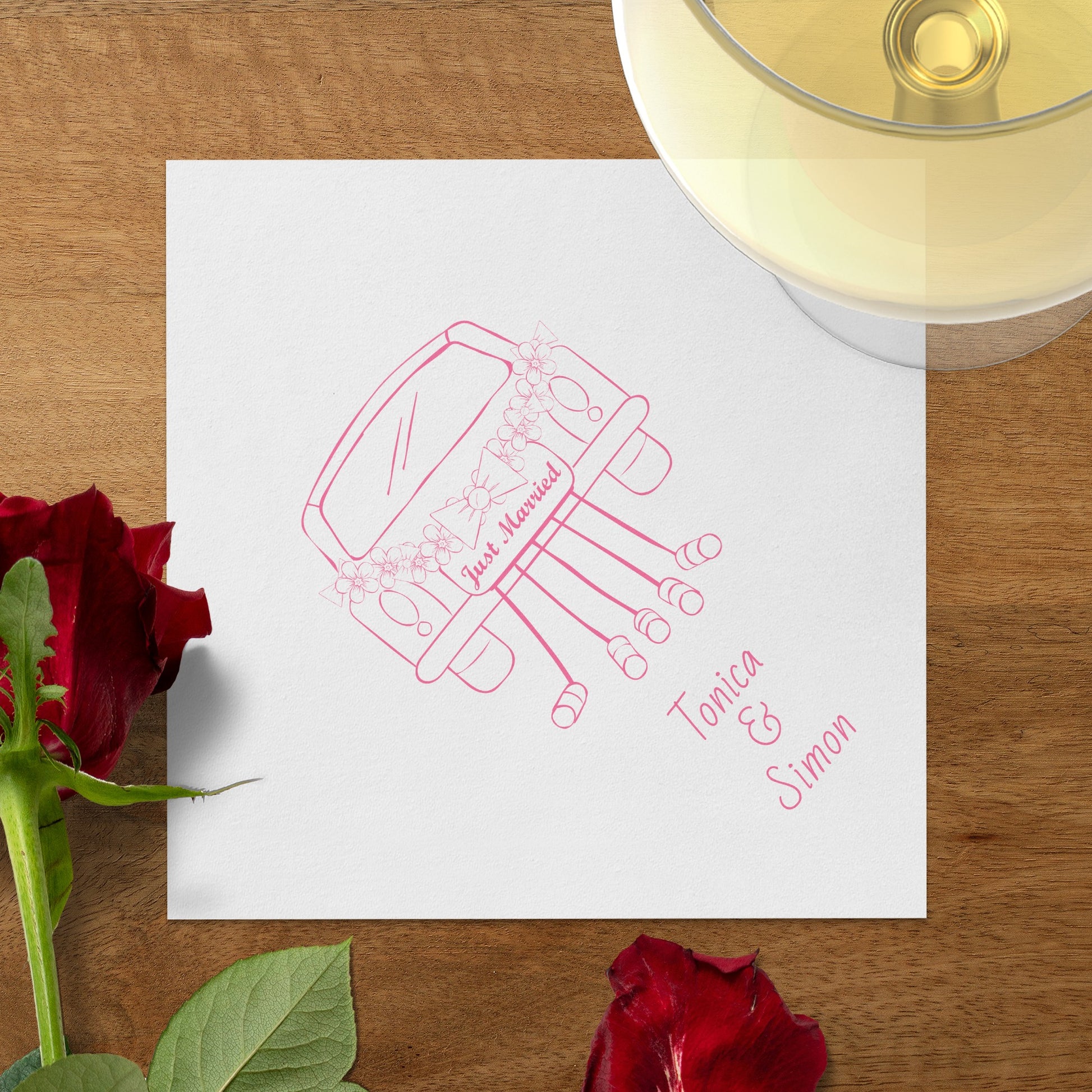 Just Married Illustration Custom Stationery product