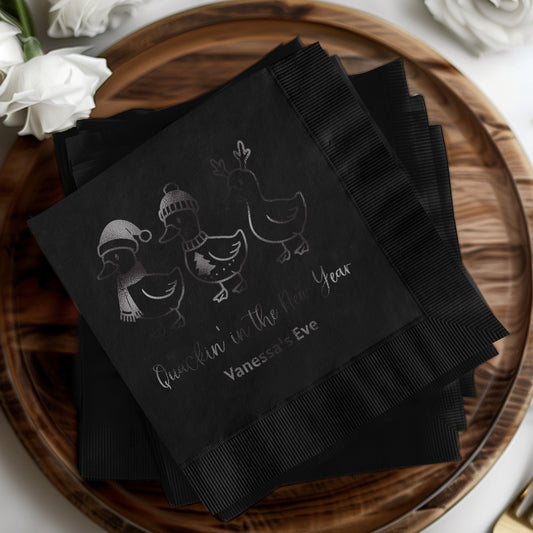 Quackin in the New Year custom party napkins product
