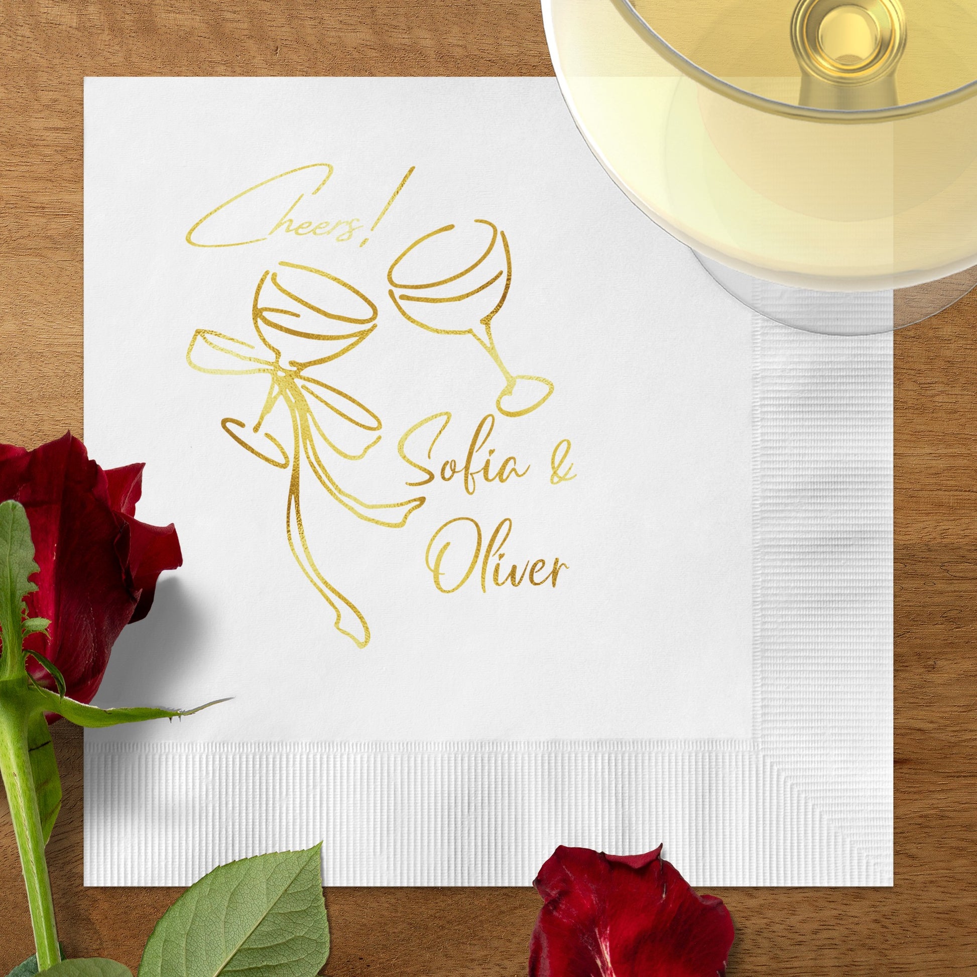 Cheers Sofia Oliver Wine Glasses Design Napkin product