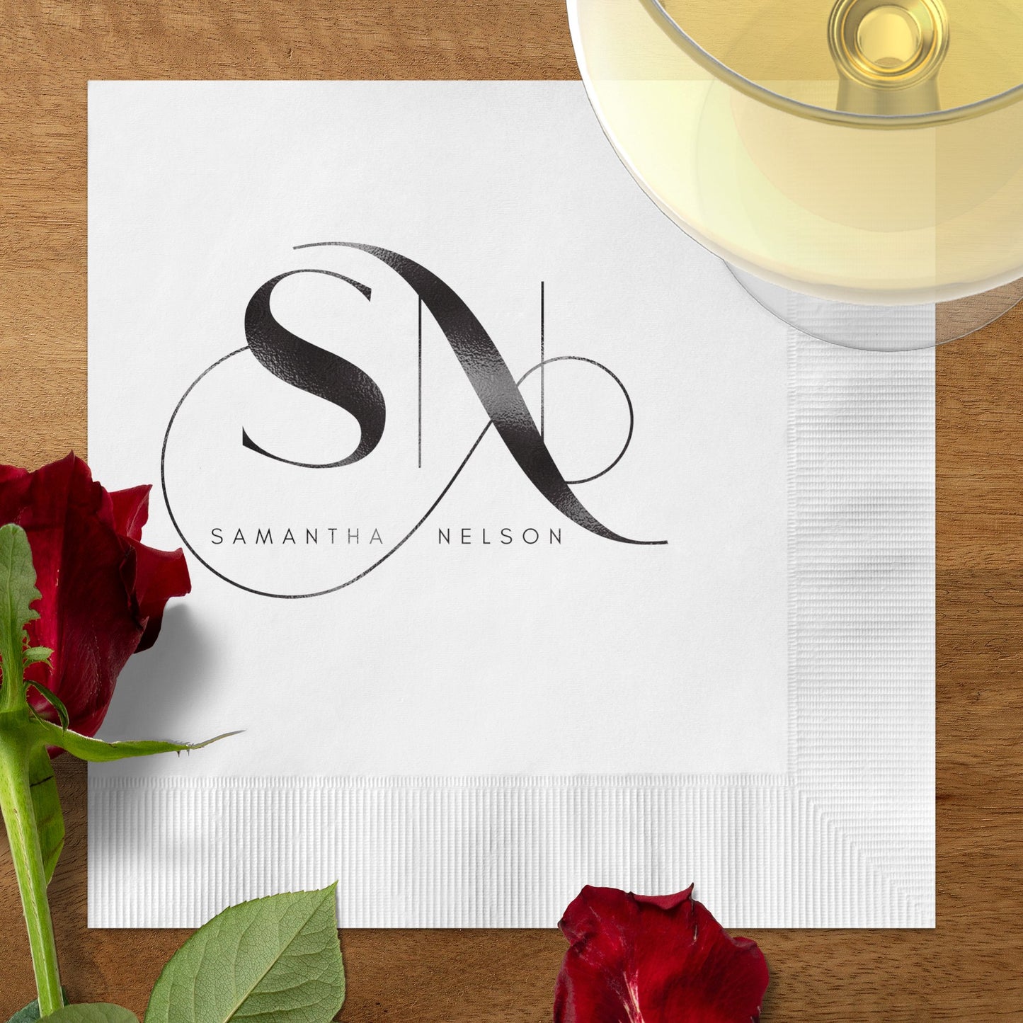 Personalized Initials and Name Printed Napkin product
