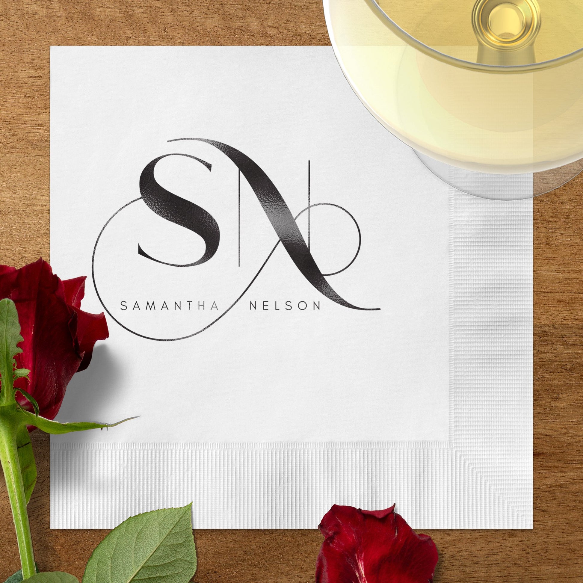 Personalized Initials and Name Printed Napkin product