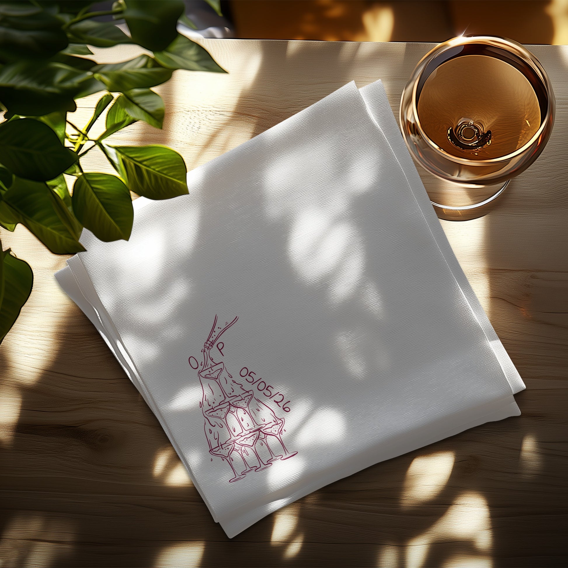 Personalized Embroidered Linen Napkin Unique product