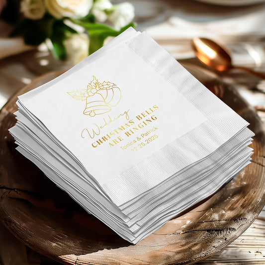 Wedding Christmas Bells Are Ringing Napkin Product