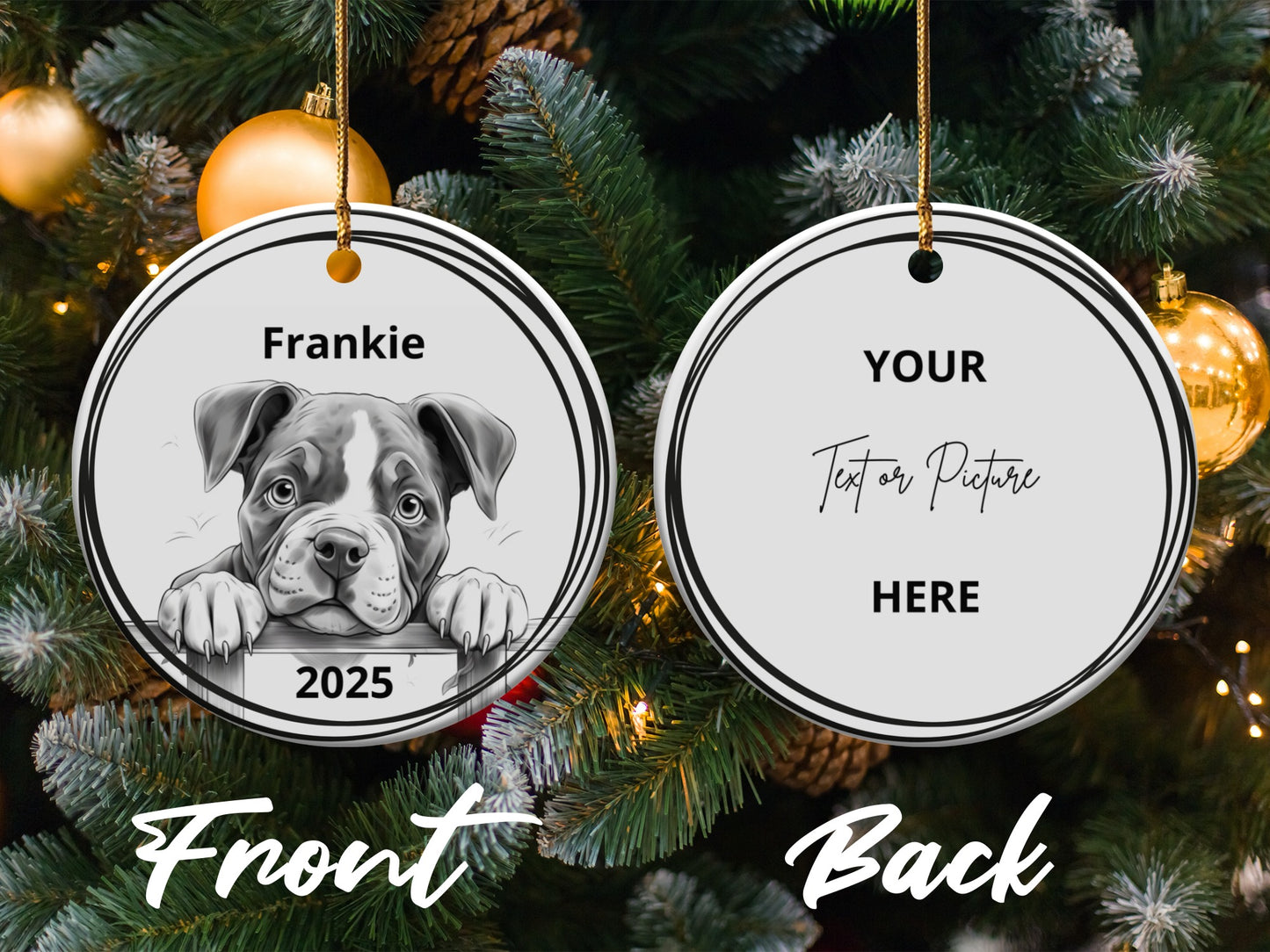 Personalized Customizable Dog Christmas Ornament product