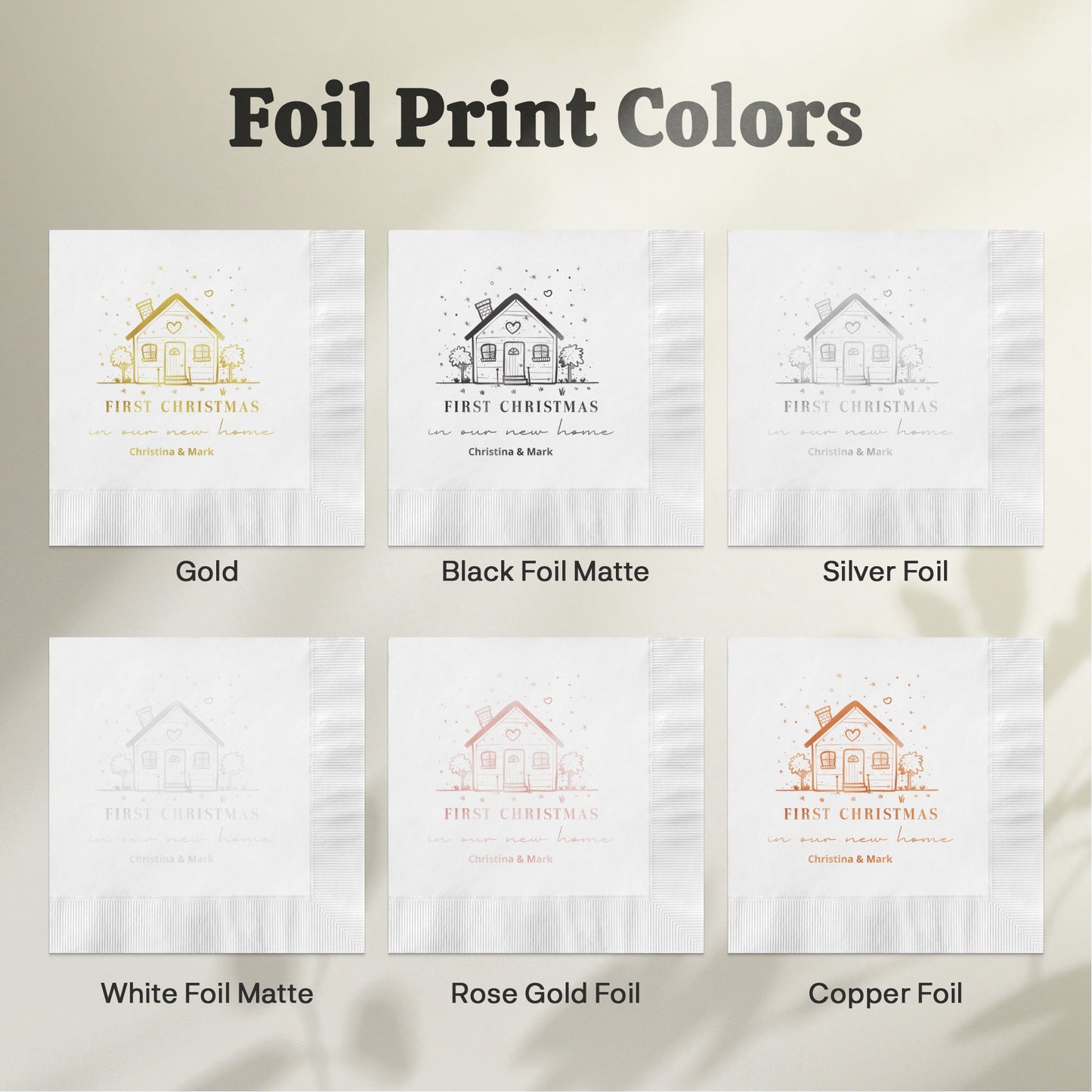 Personalized Foil Print Christmas Napkins product
