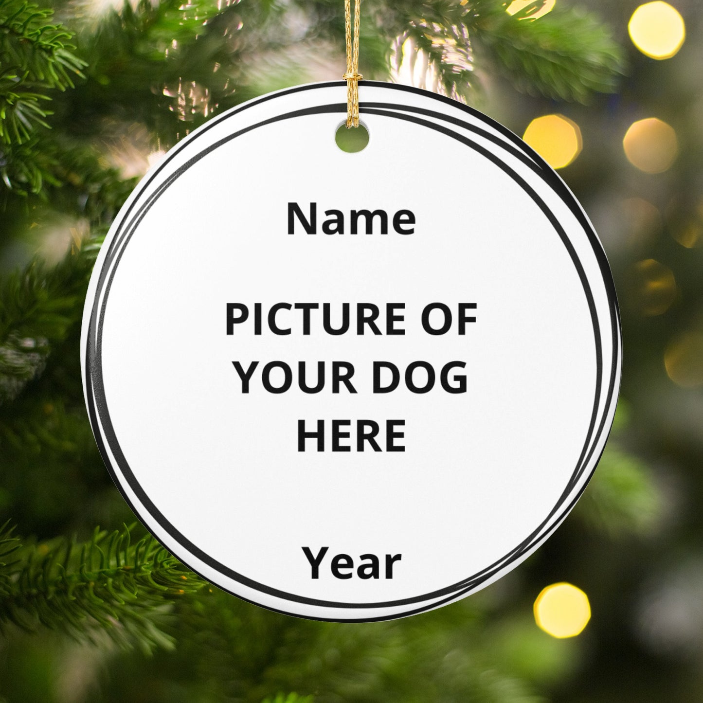Custom Year Picture of Your Dog Christmas Ornament product