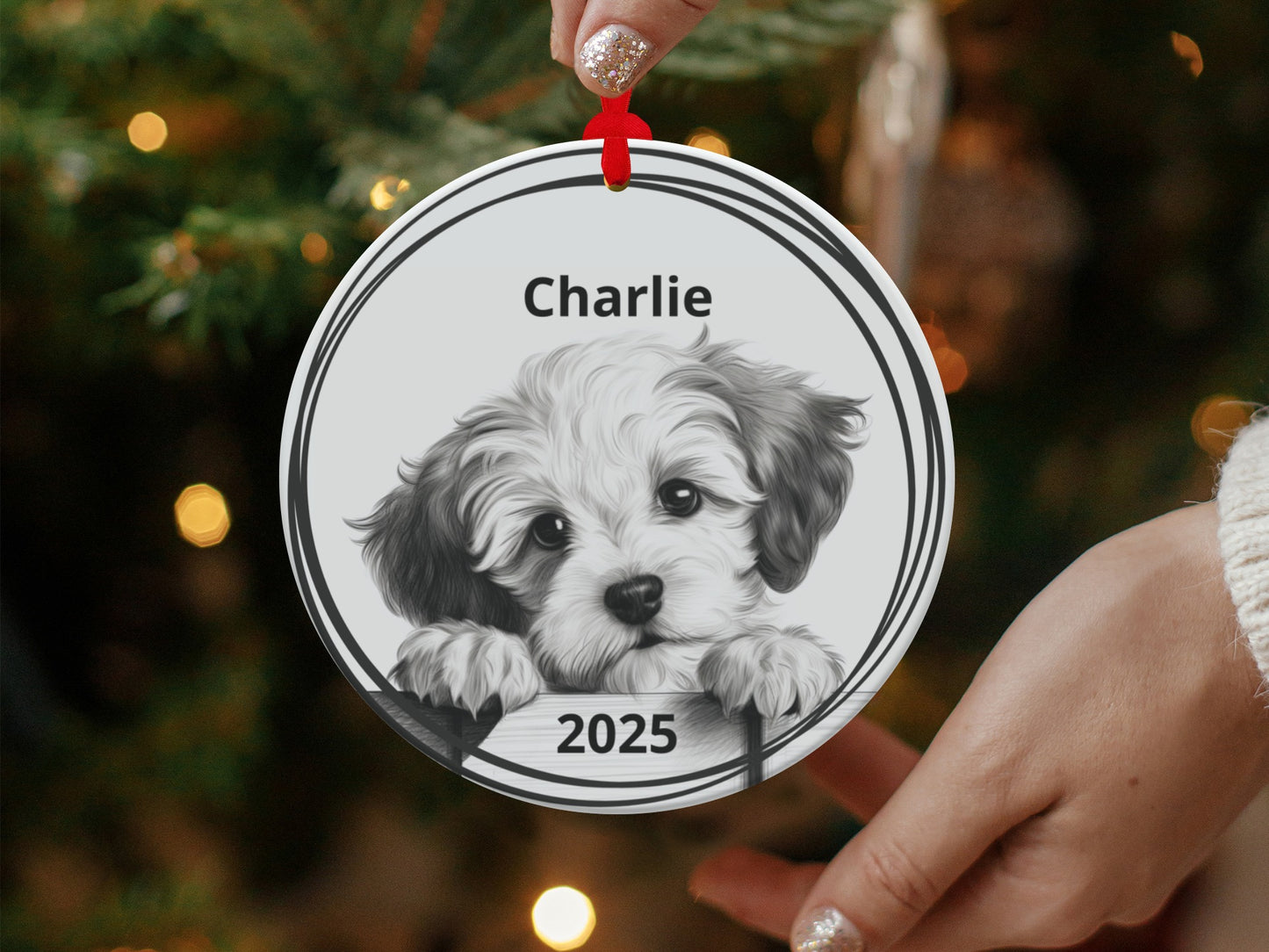 Personalized 2025 Dog Picture Ornament product type
