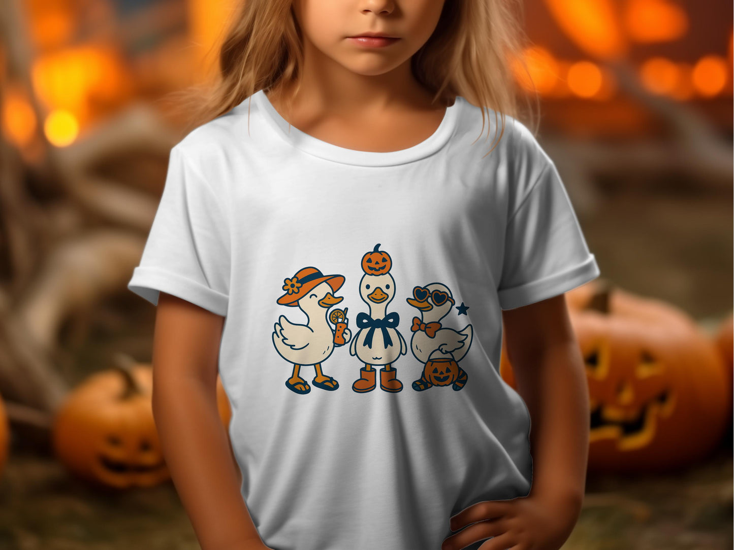 Kids Halloween T-Shirt Cute Cartoon Ghosts Pumpkins Fall Festival Apparel Boys Girls