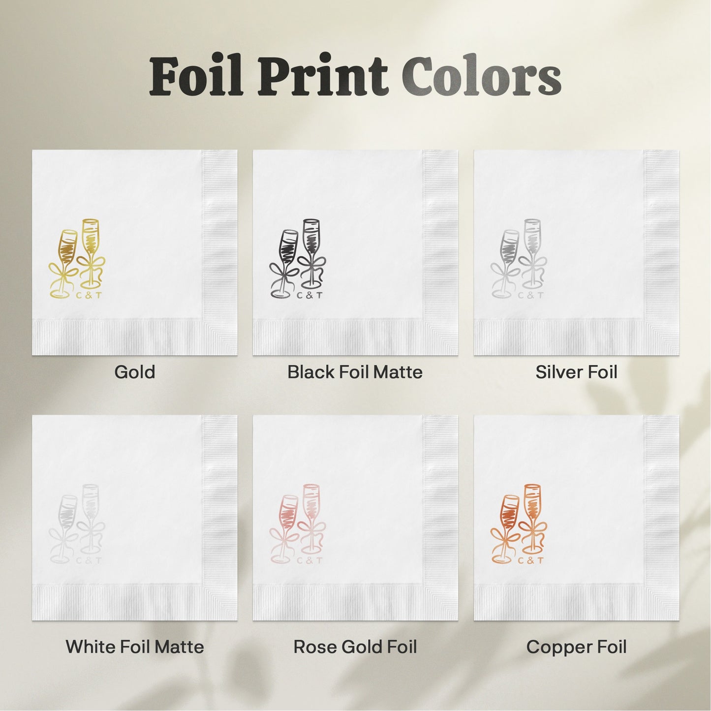 Customized Foil Print Colors Available for a Variety product type