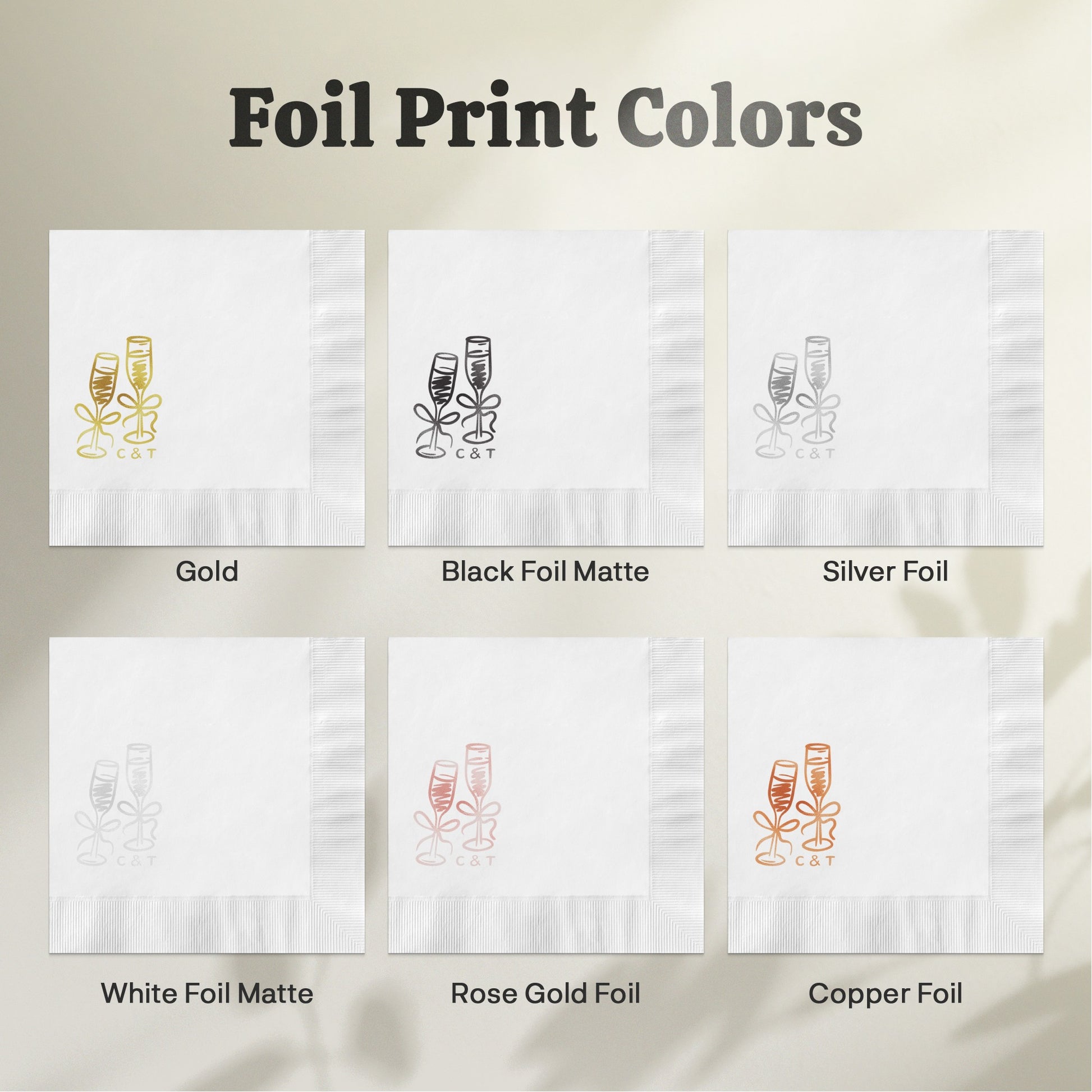 Customized Foil Print Colors Available for a Variety product type