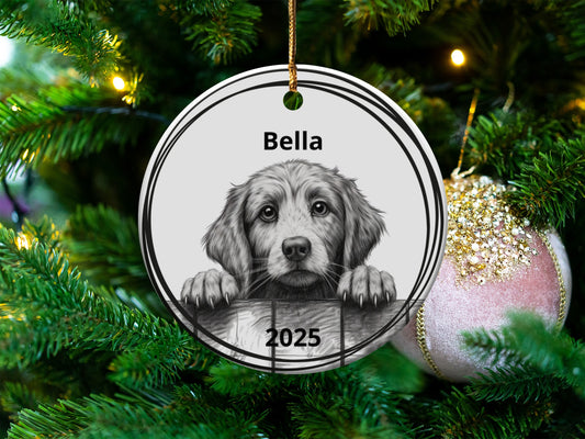 Personalized Pet Portrait Round Christmas Ornament product