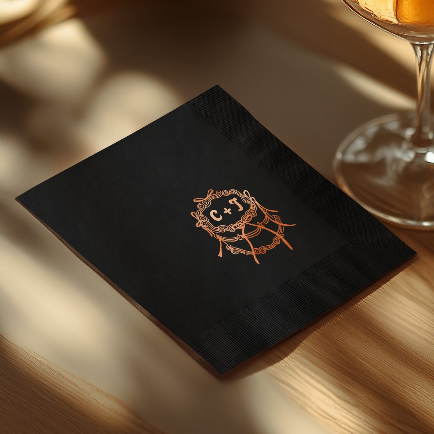 Luxurious Black Napkin with Gold Design product type