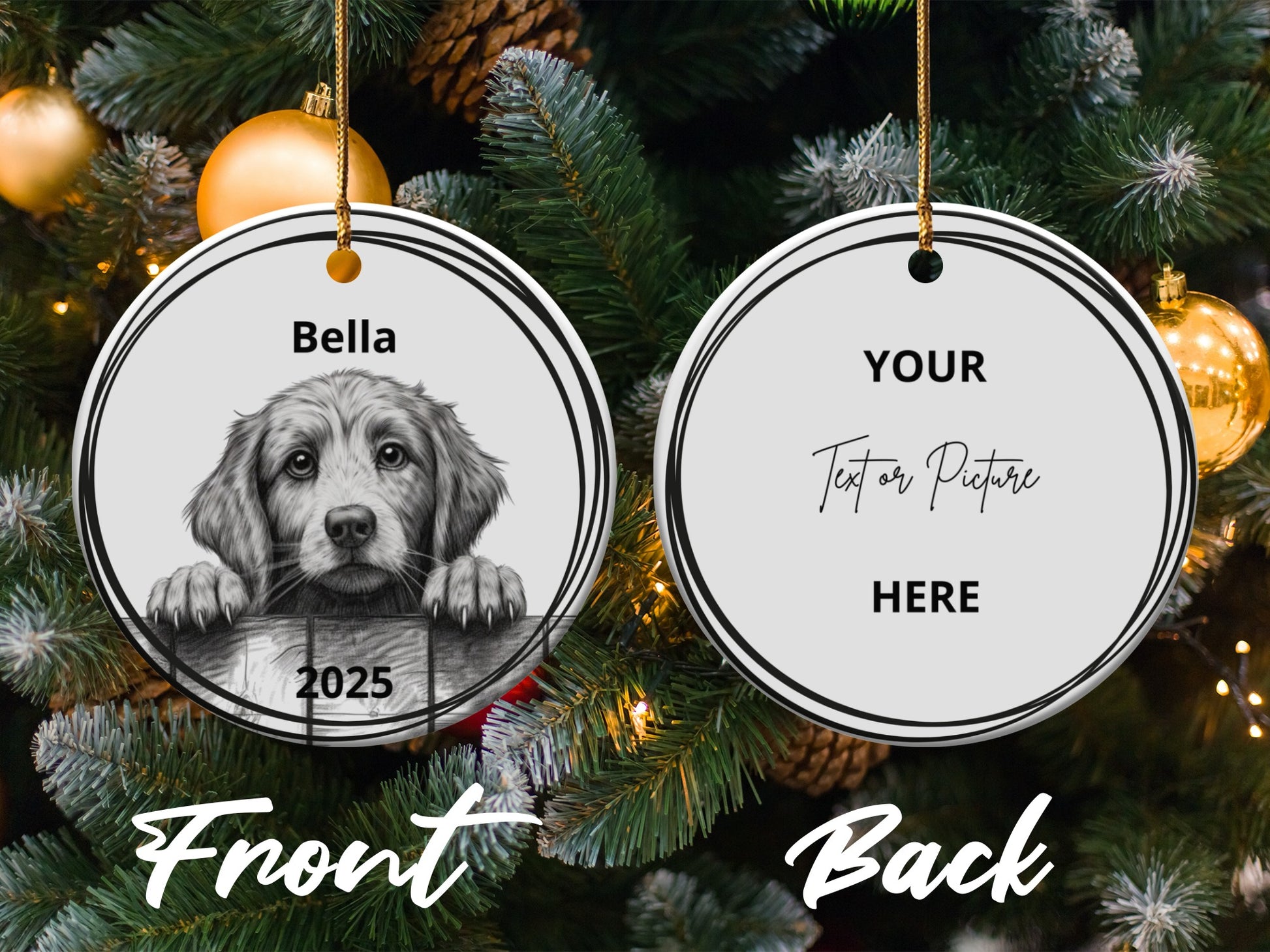 Customizable Personalized Dog Christmas Ornament product type