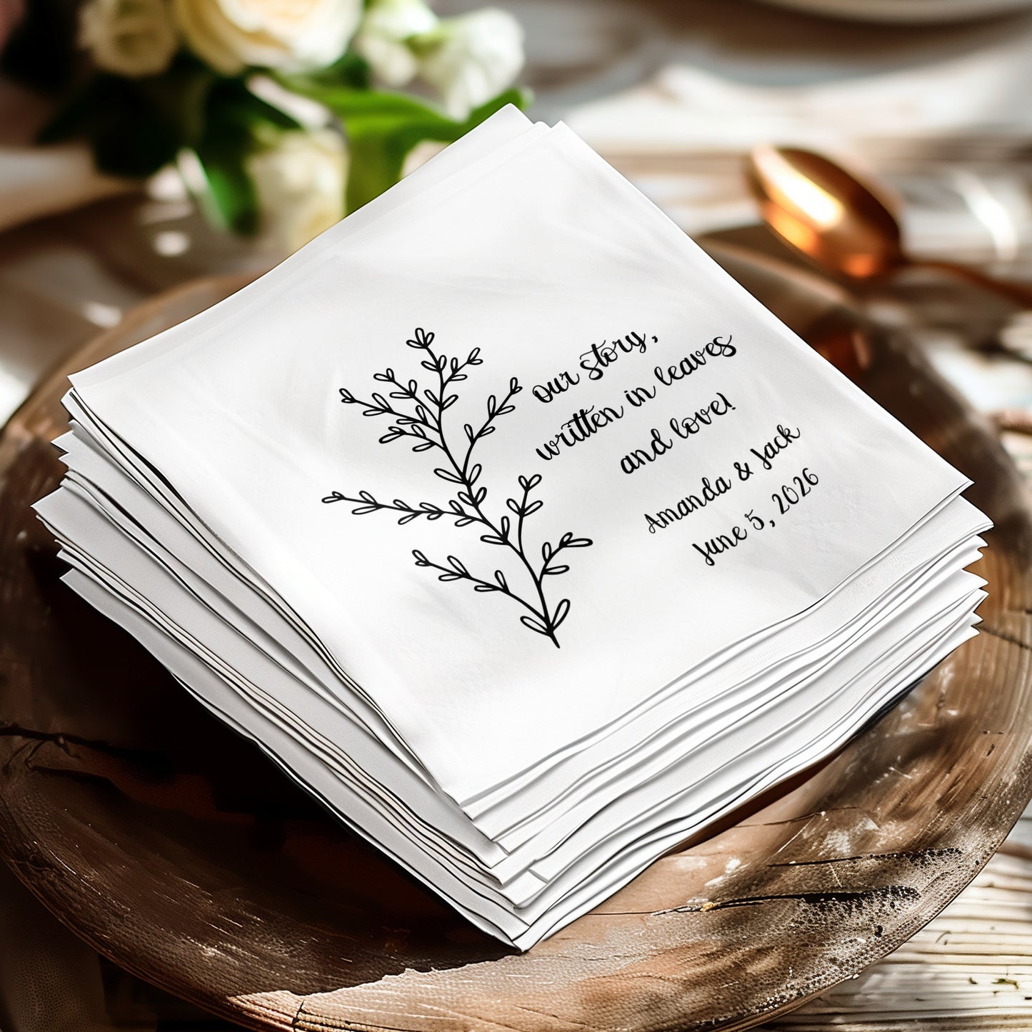 Custom Wedding Napkins with Personalized Design product