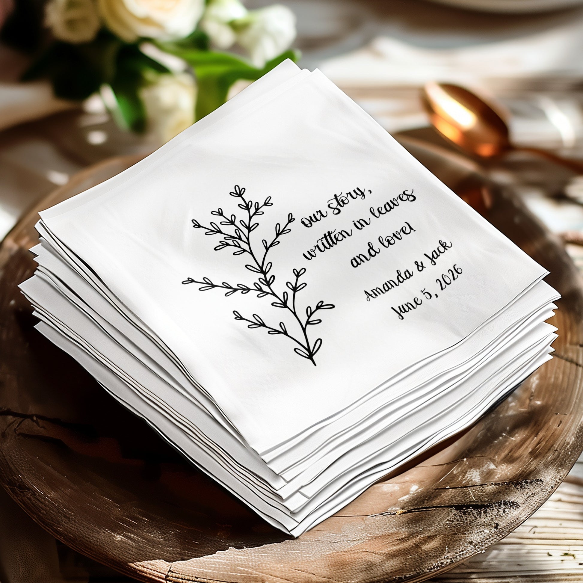 Custom Wedding Napkins with Personalized Design product
