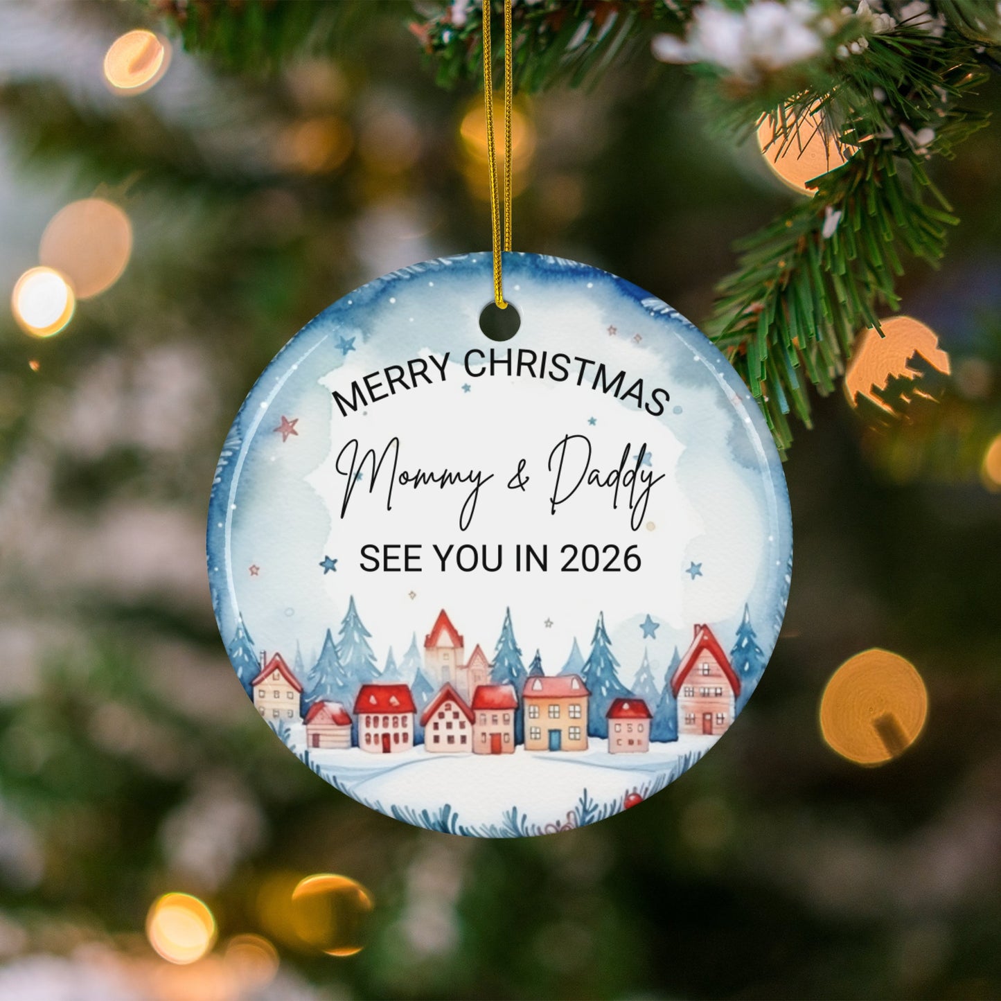 Merry Christmas Mommy Daddy 2026 Ornament product type