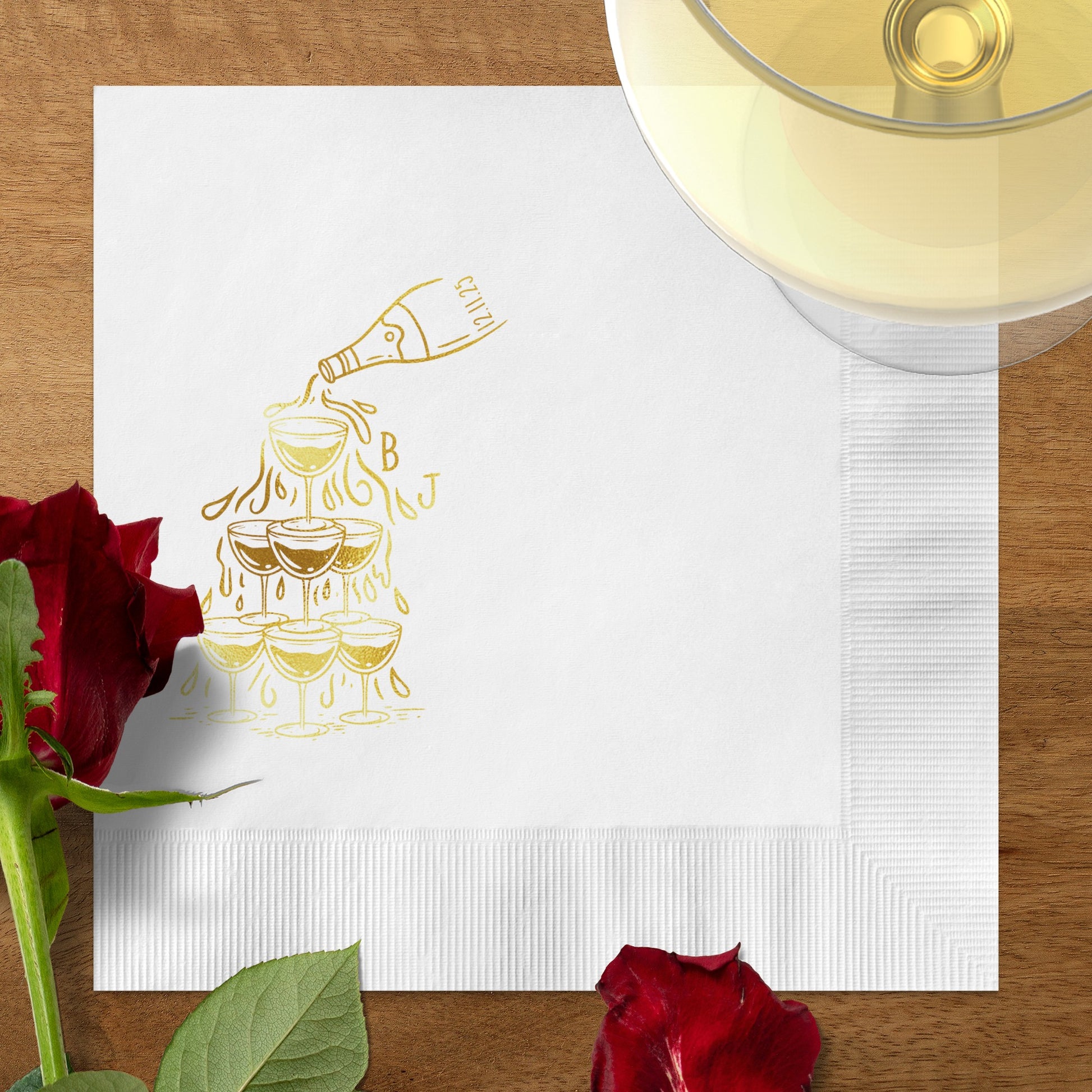 Elegant Champagne Fountain Cocktail Napkins product