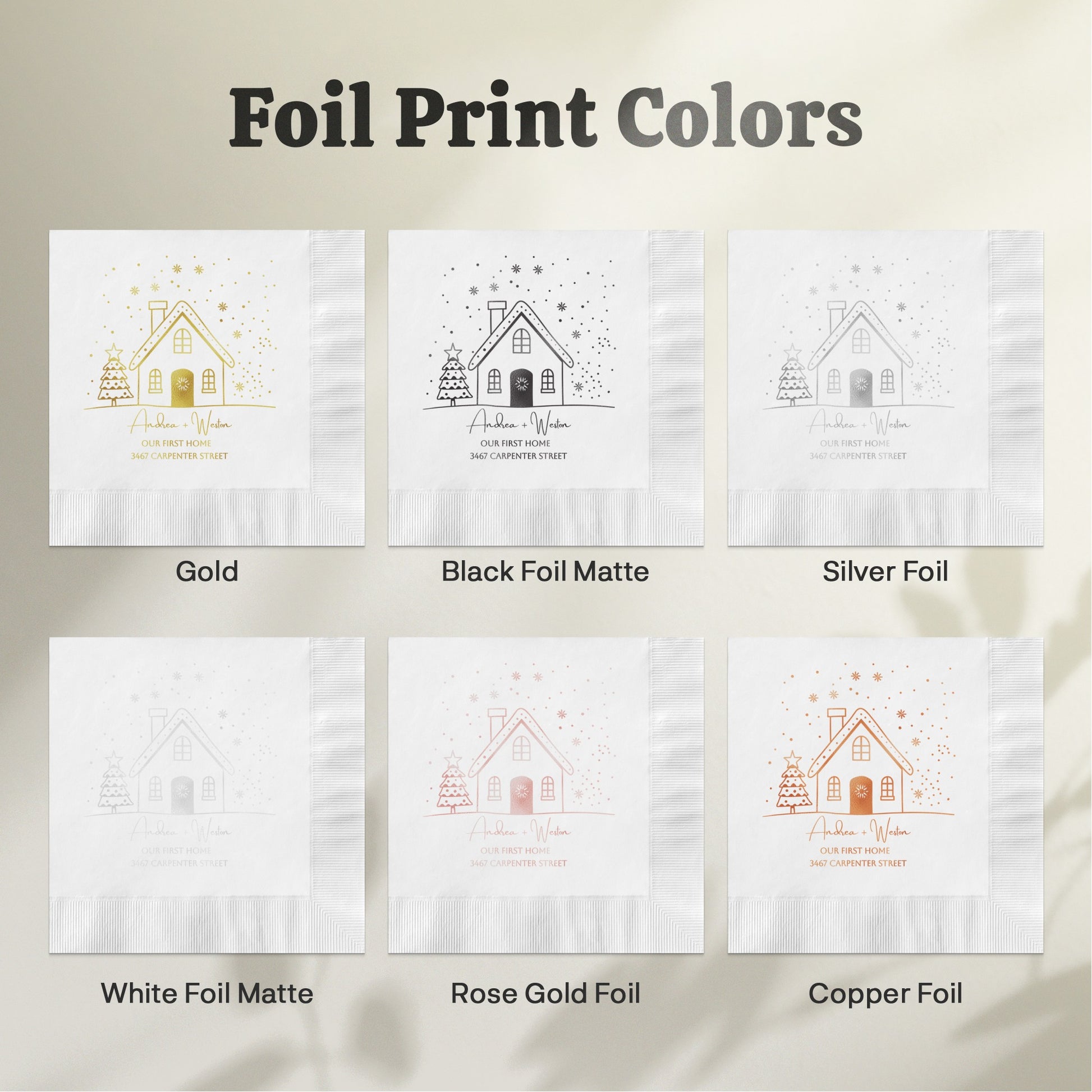 Customized Foil Print Colors Holiday Napkin Product