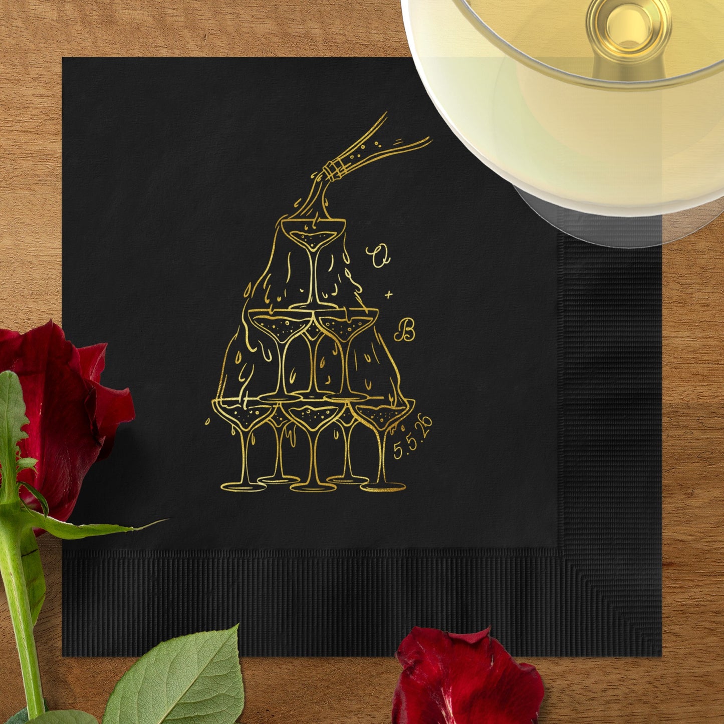 Elegant Gold-Embellished Cocktail Napkins product