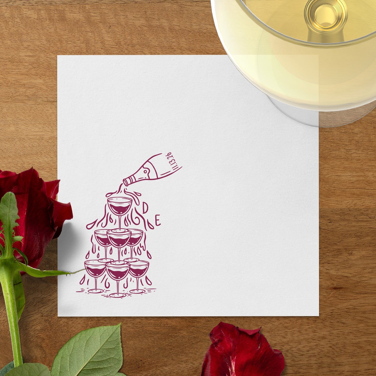 Elegant Roses and Champagne Design Greeting Card product