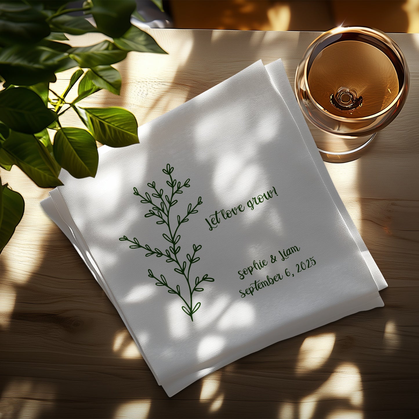Let Love Grow Personalized Napkin Product