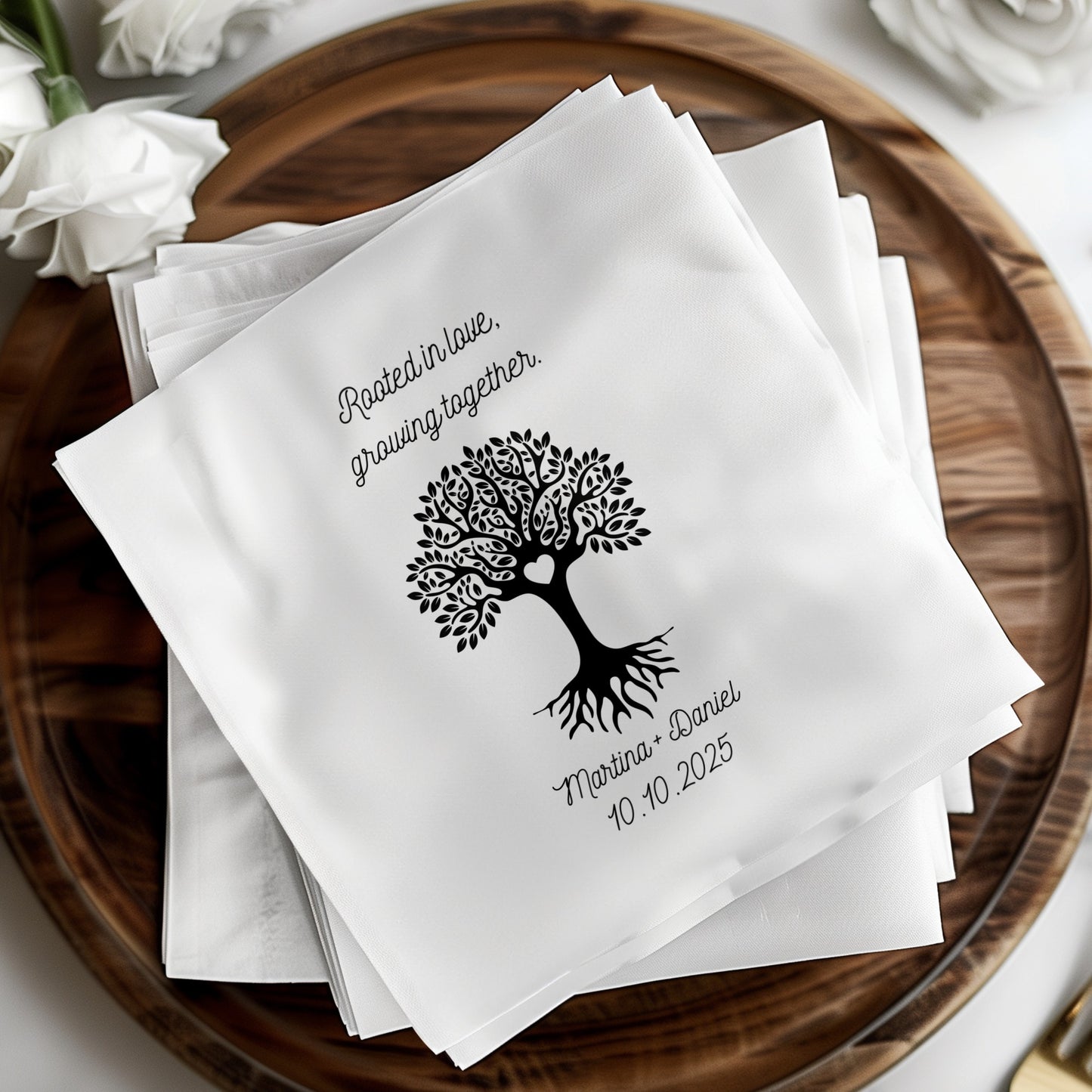 Personalized Custom Wedding Tree Design Cloth Napkin product