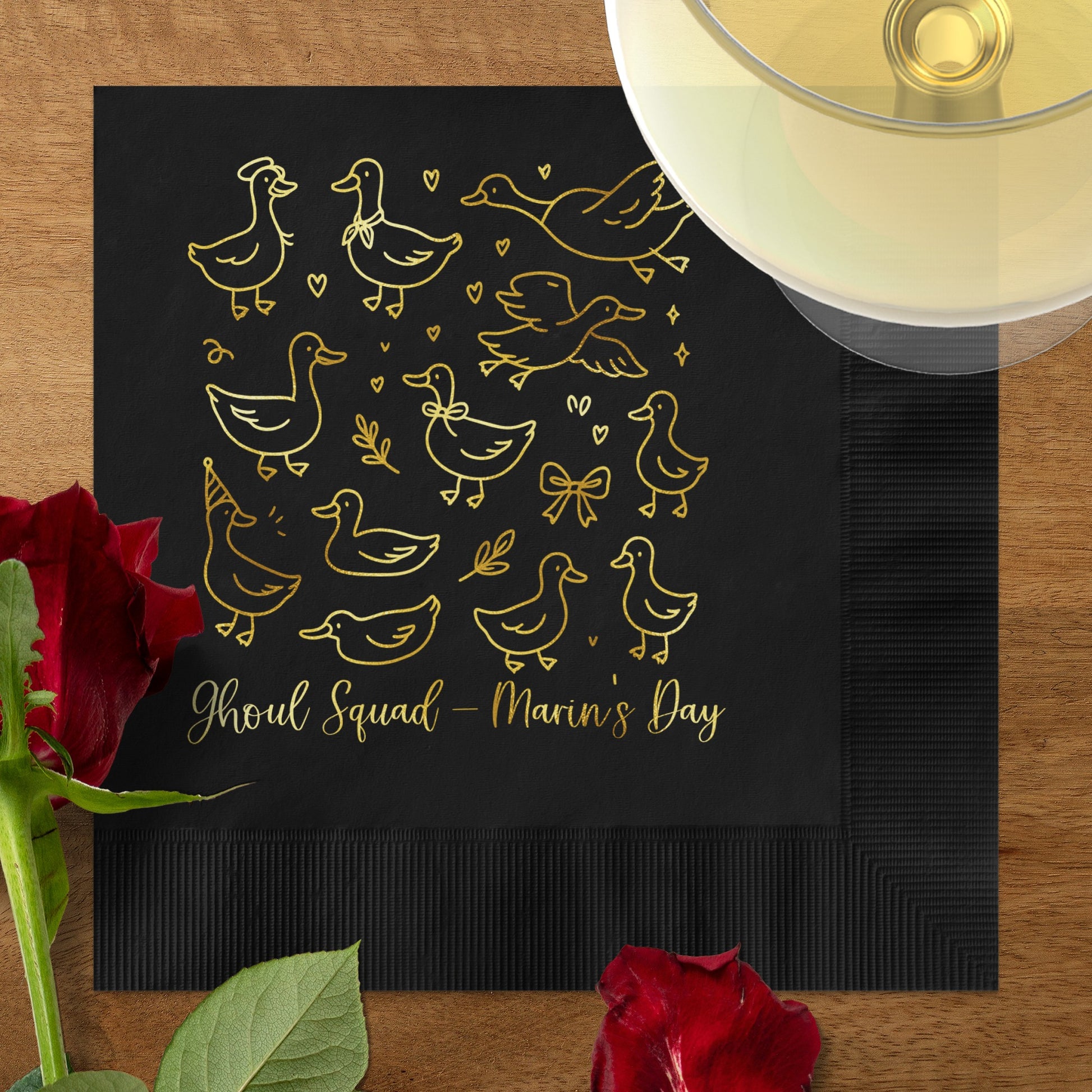 Ghoul Squad Marins Day Ducks Pattern Napkins product type
