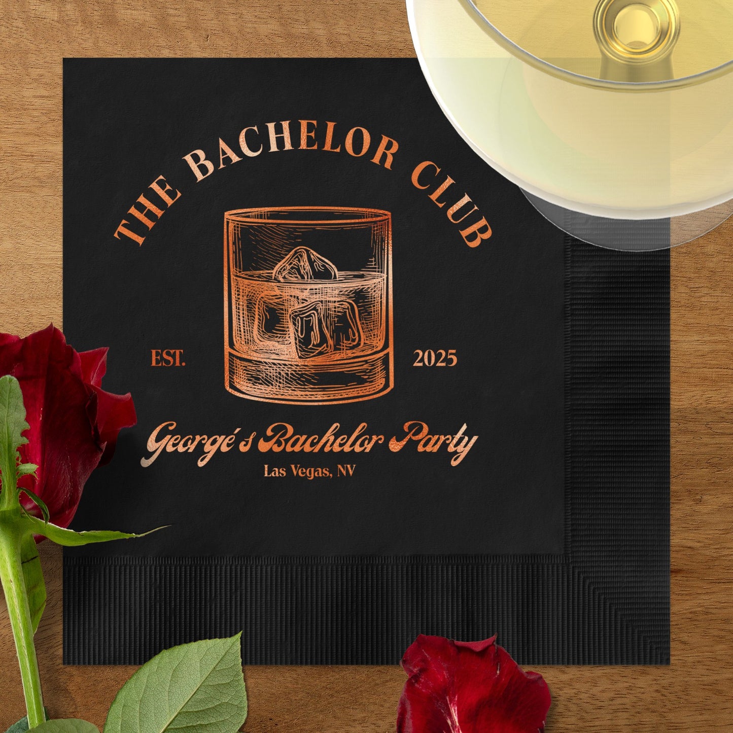 Personalized The Bachelor Club Cocktail Napkin product