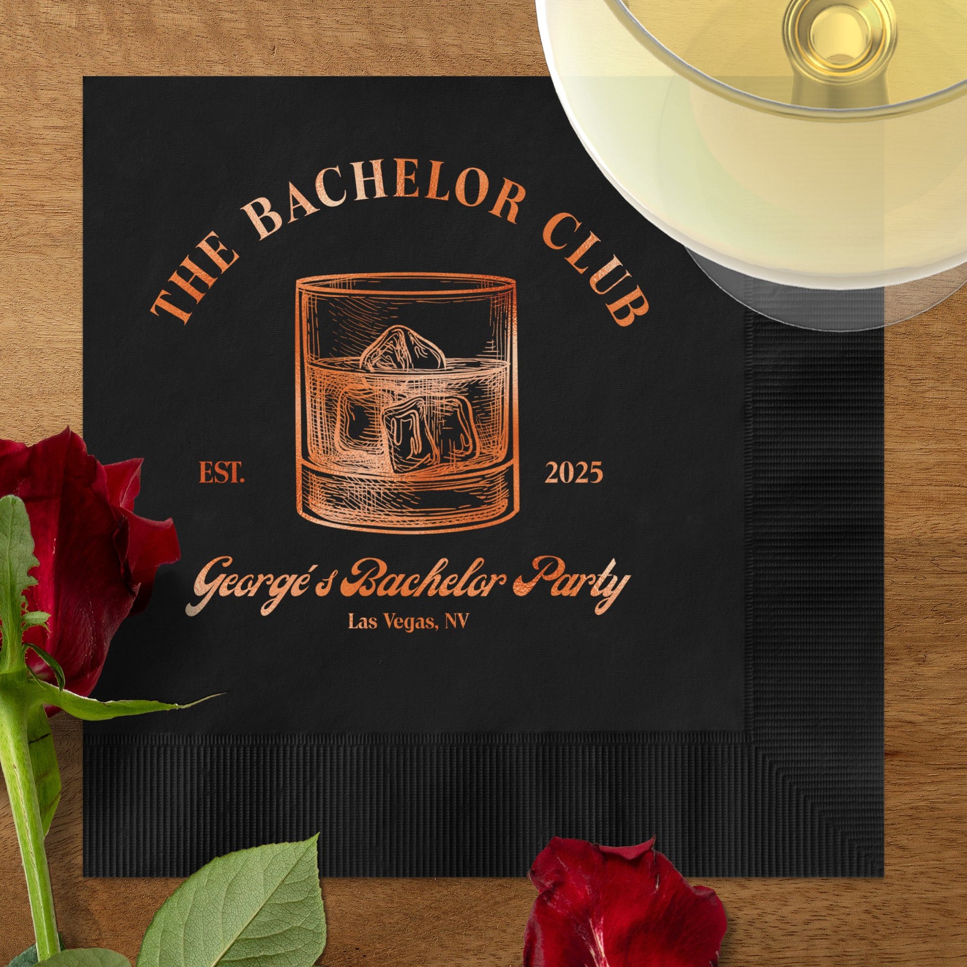 Personalized The Bachelor Club Cocktail Napkin product