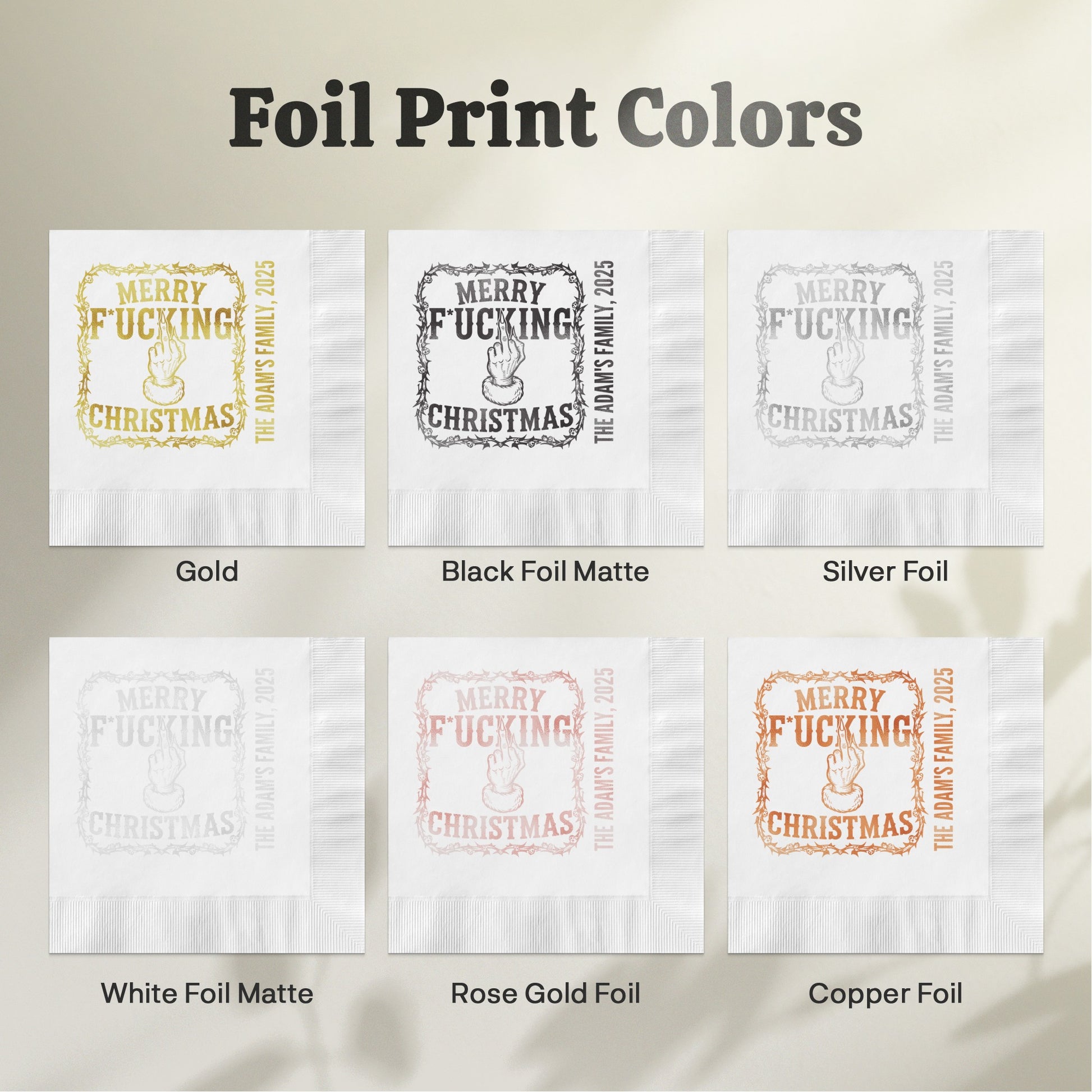 Merry Christmas Foil Print Colors Variety product type