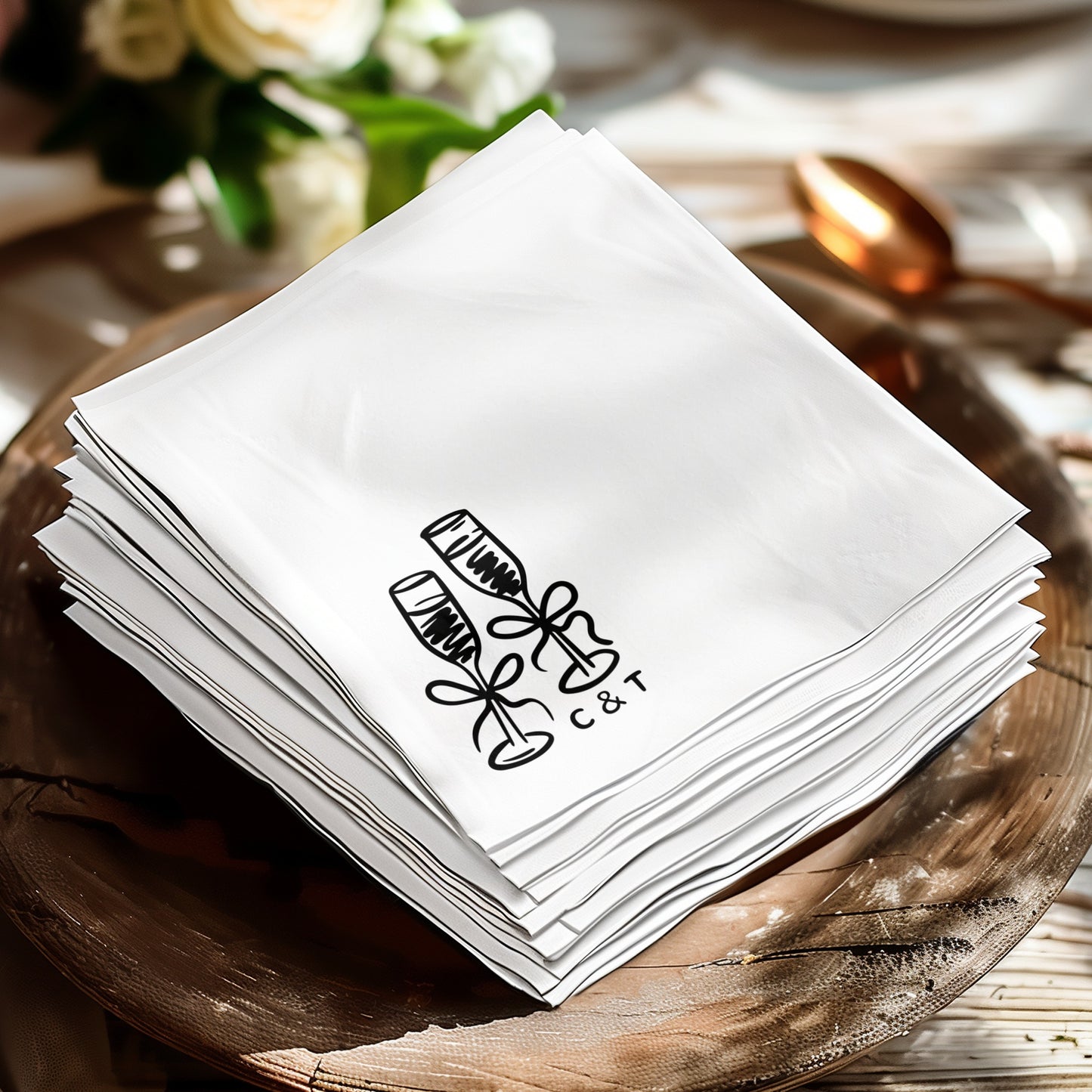Celebratory Champagne Glass Drawing Napkin product