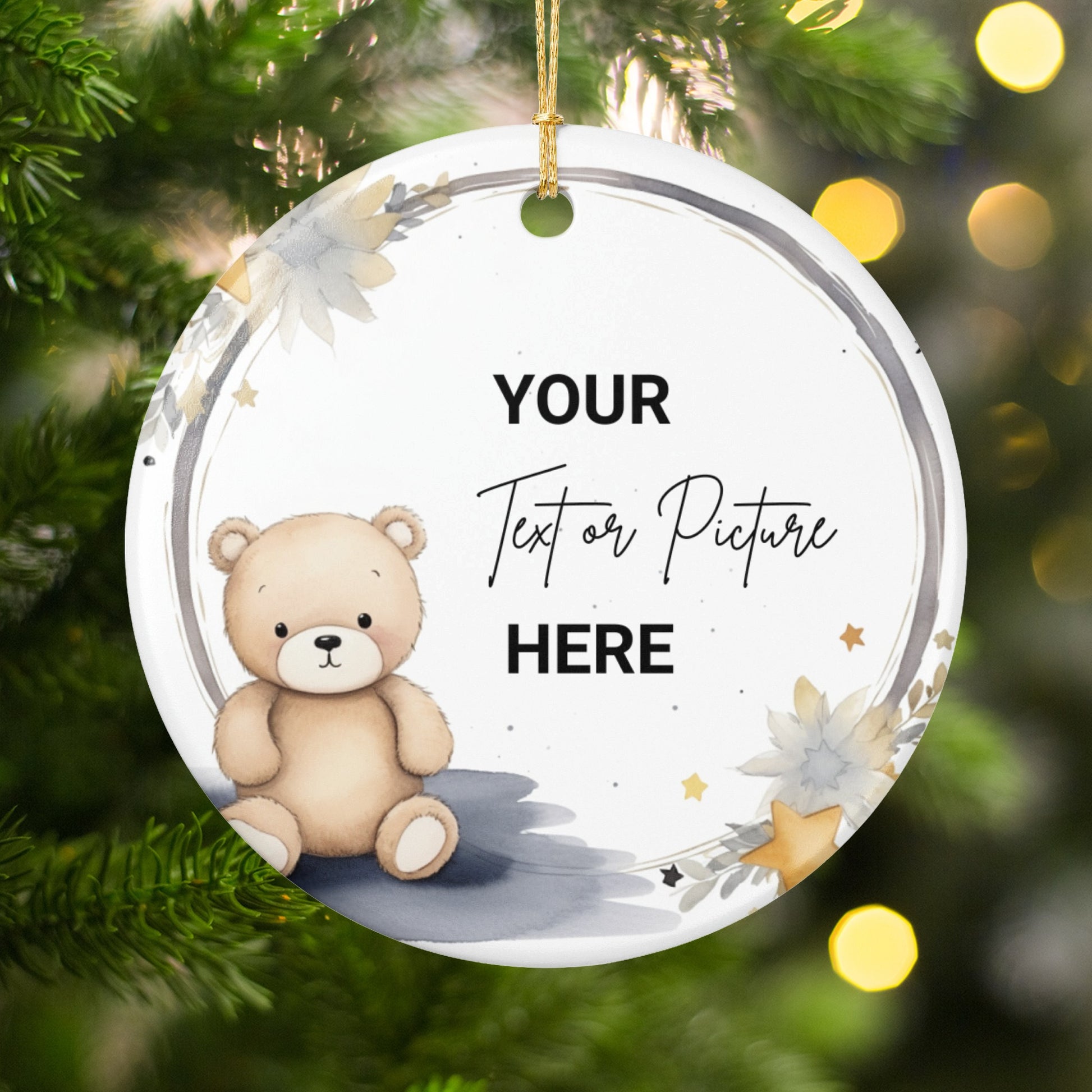 Personalized Bear Ornament with Custom Text product
