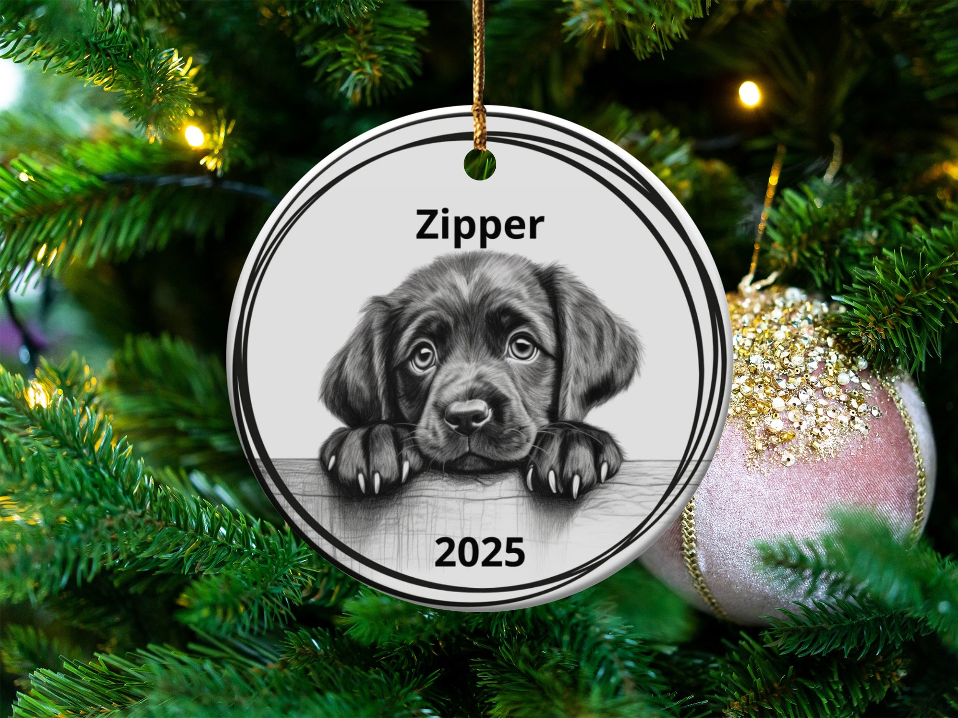 Christmas Ornament Custom Pet Name 2025 product type