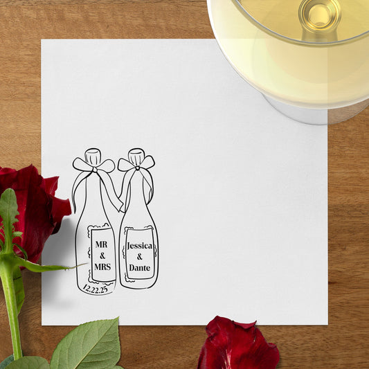 Custom Champagne Bottle Wedding Art Print product