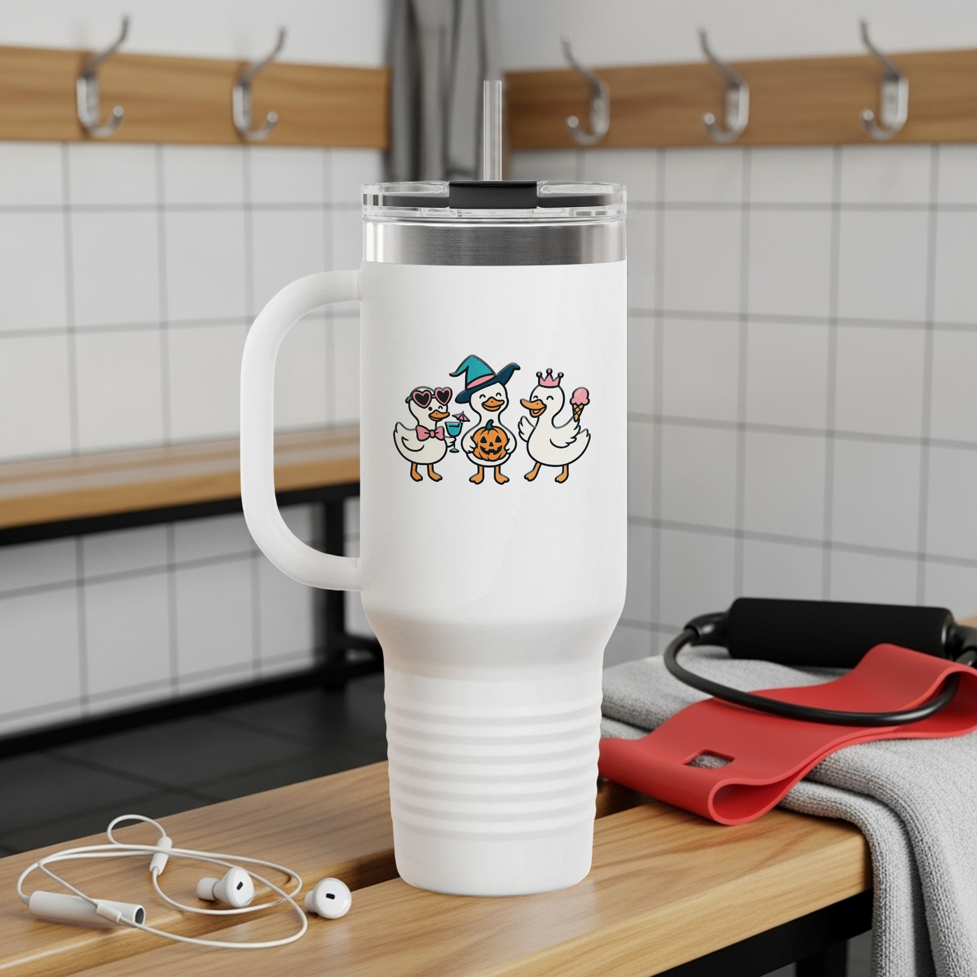Farm Animal Graduate Tumbler, Cute Cartoon Chicken Pig Cow Graduation, Stainless Steel Insulated Travel Mug, Gift for Students