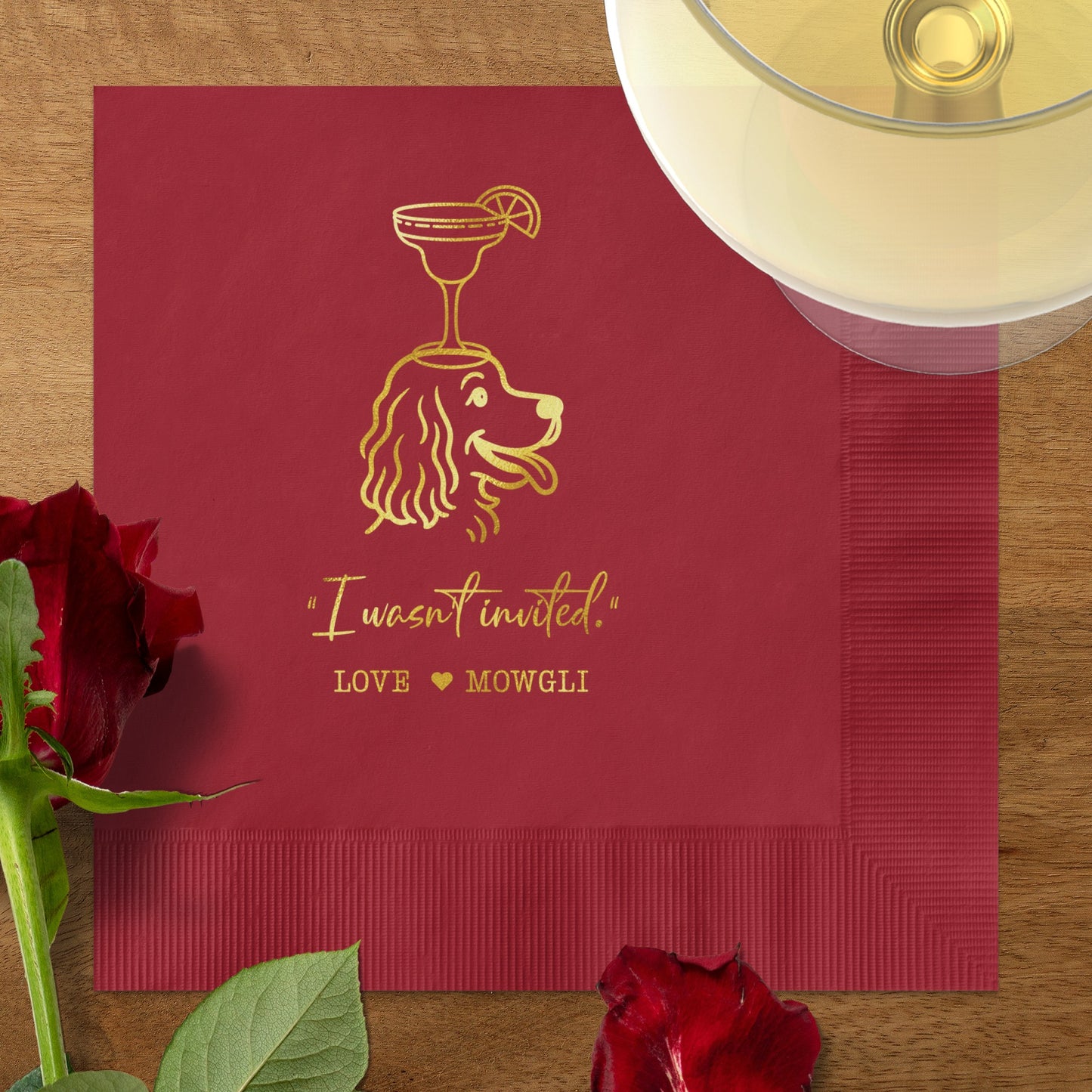 I wasn't invited gold etched glass product