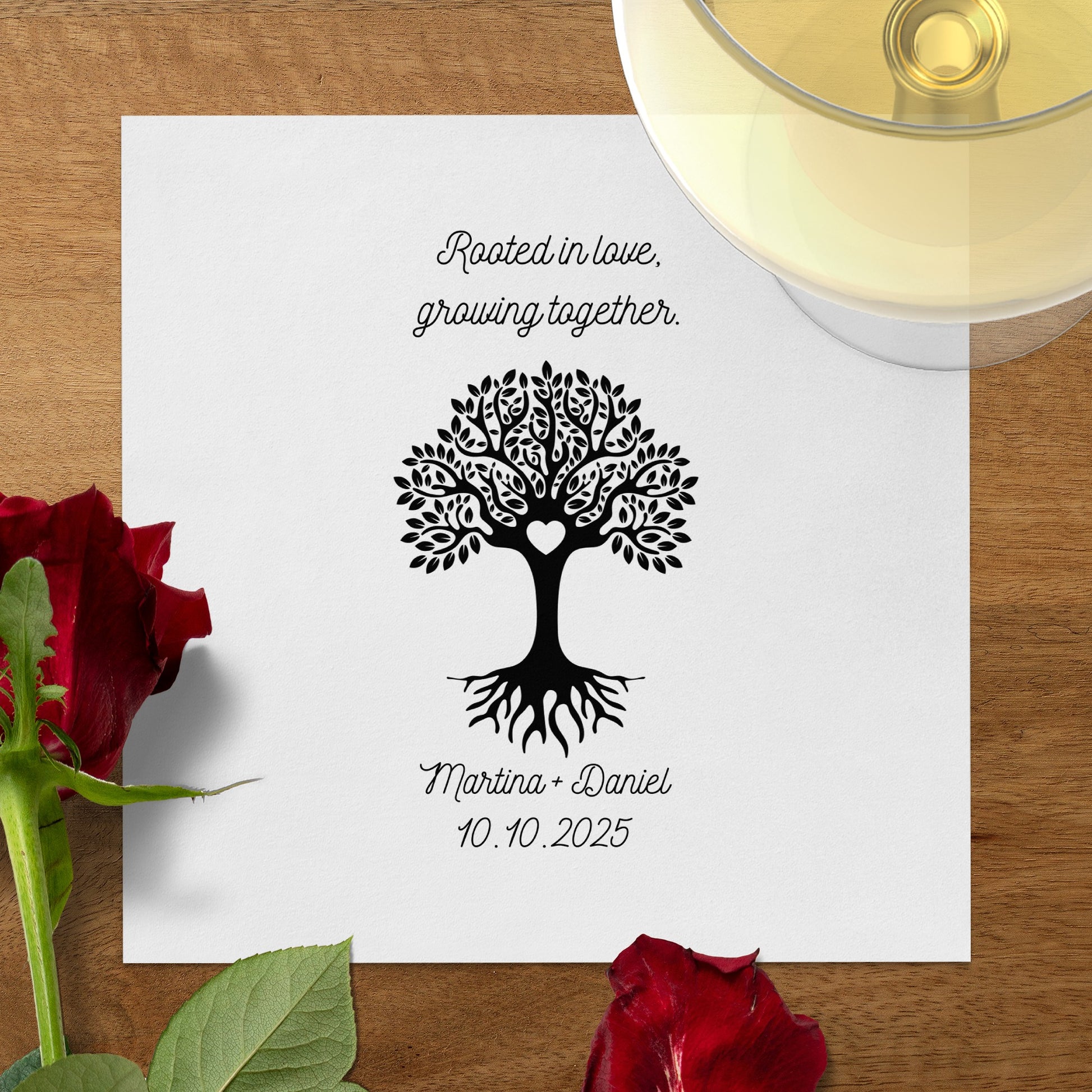 Rooted in love growing together tree design print product